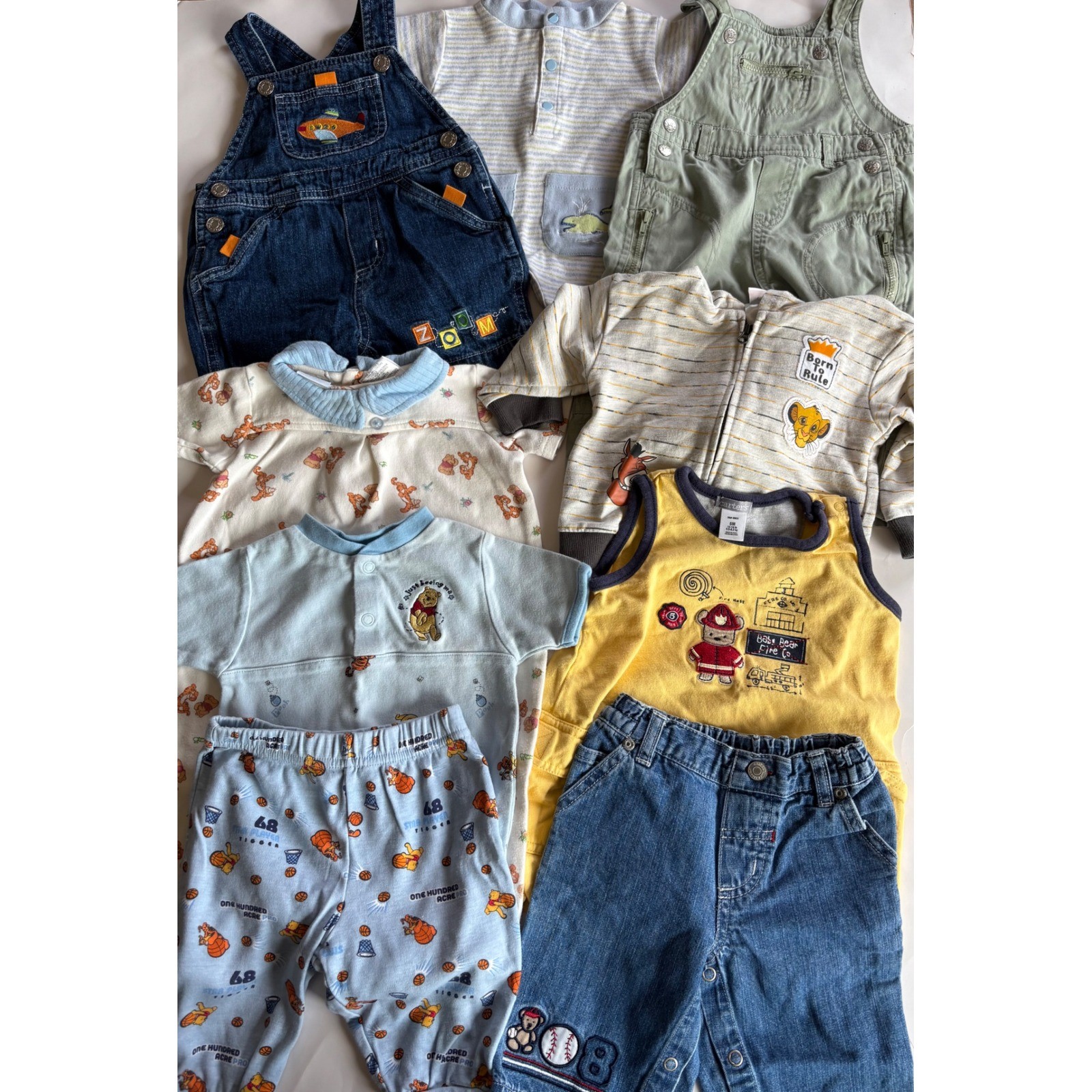 Baby Boy Y2K Clothing Lot 3/6M Disney Winnie the Pooh Lion King Overall 9pc