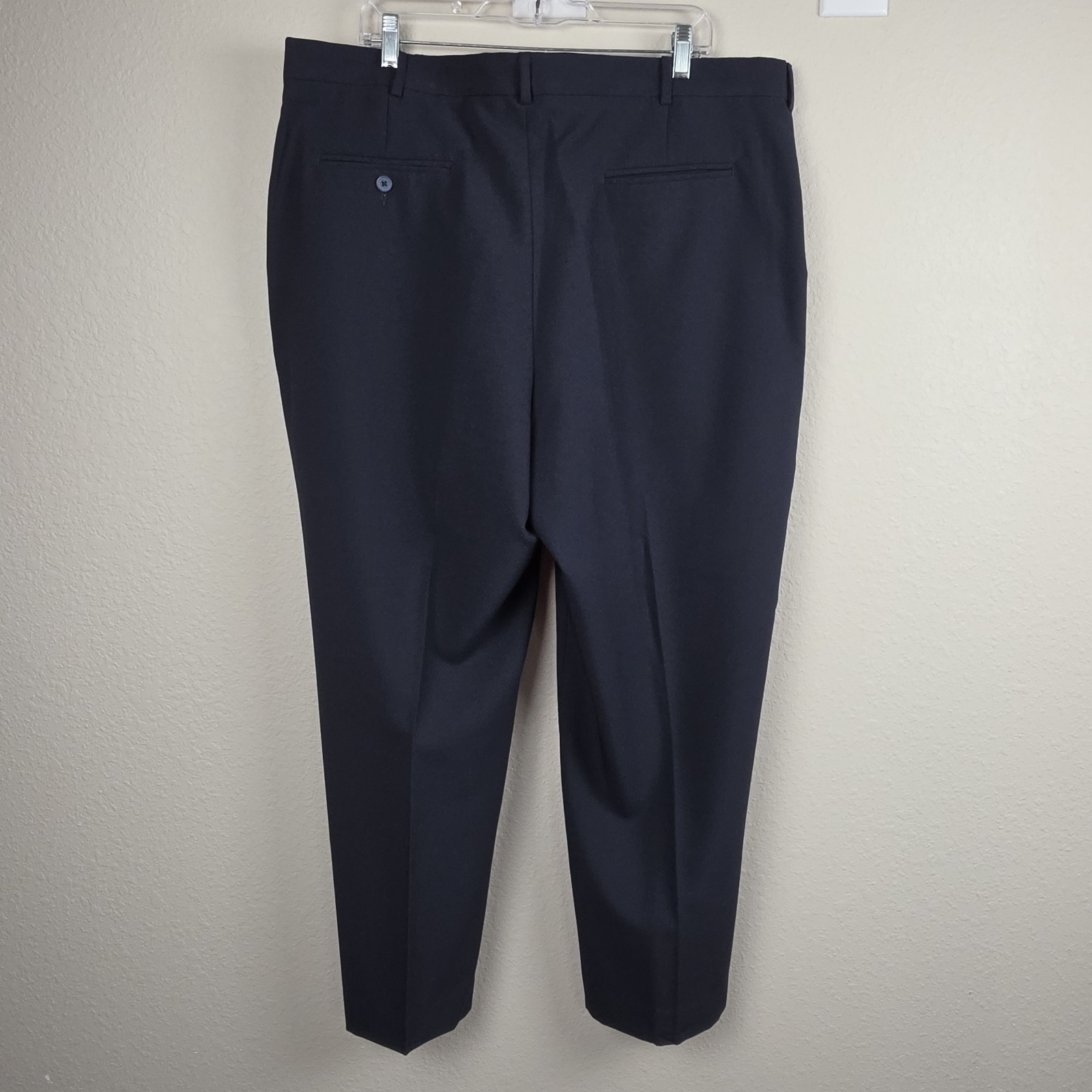 David Taylor Collection Flexslax II Pants Men 42×29 Navy Blue Dress Polyester