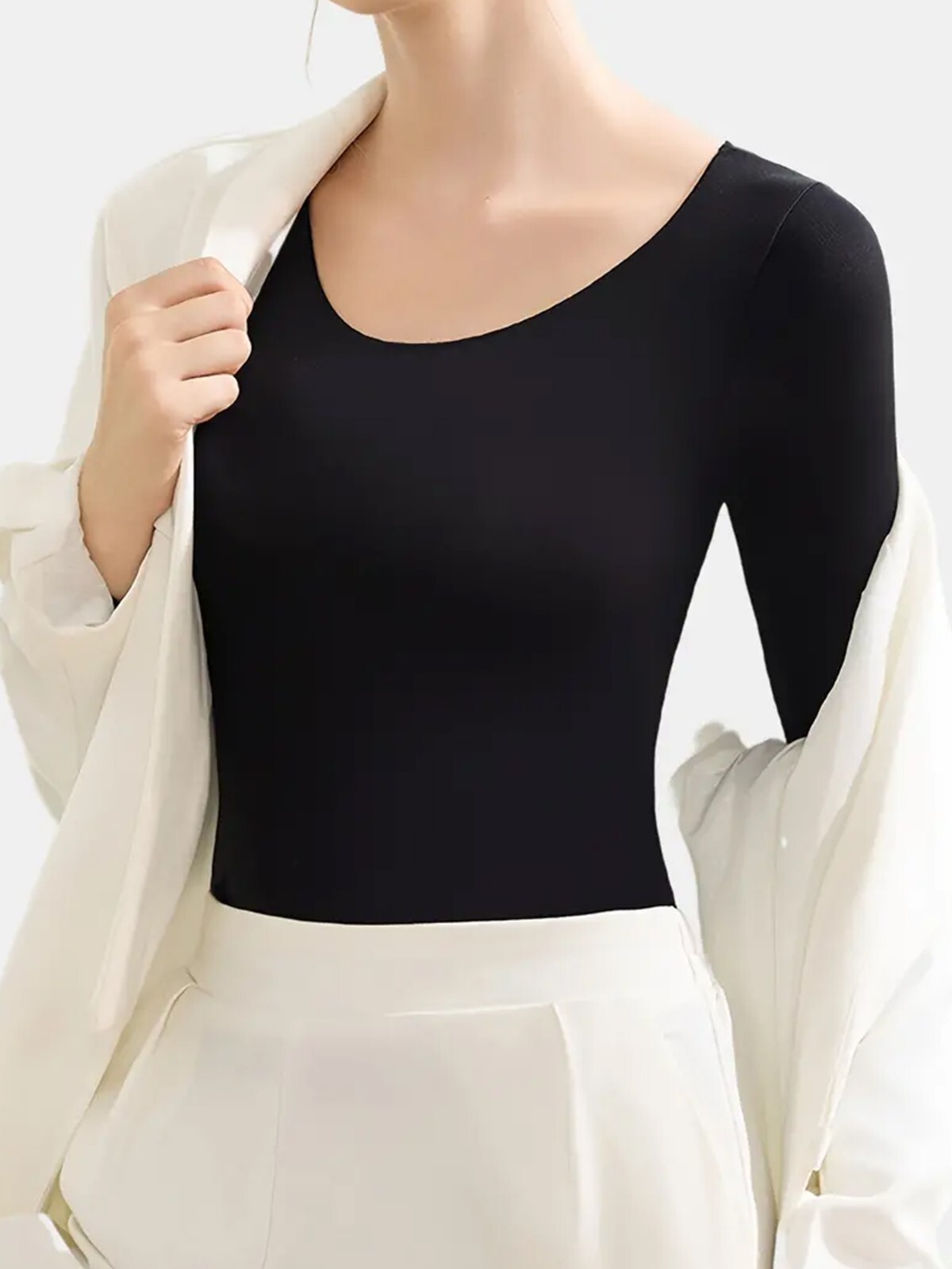 Women Super Thin High Elasticity Thermal Long Johns Underwear Top&Bottom 2PC Set