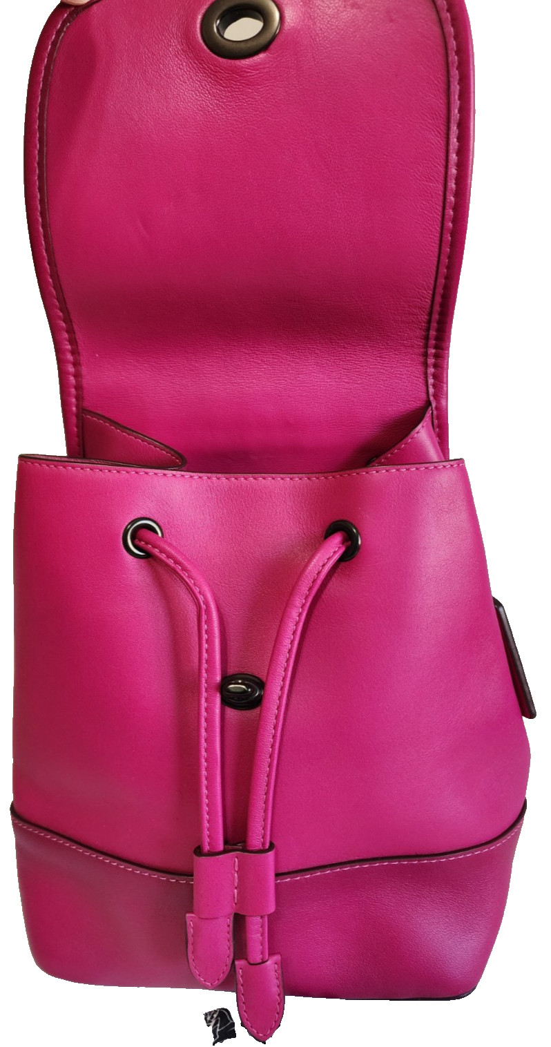Coach Originals Mini Turn Lock Backpack Cerise (Fuchsia Pink) Leather Style 3334