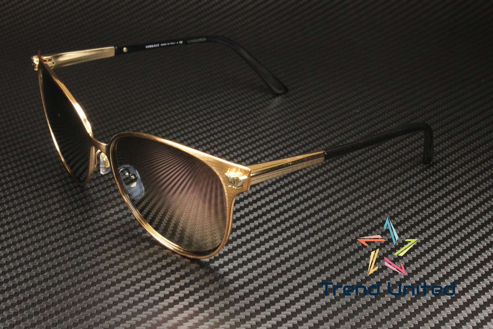 VERSACE VE2168 14095R Pink Gold Dark Grey Mirror Pink 57 mm Women’s Sunglasses