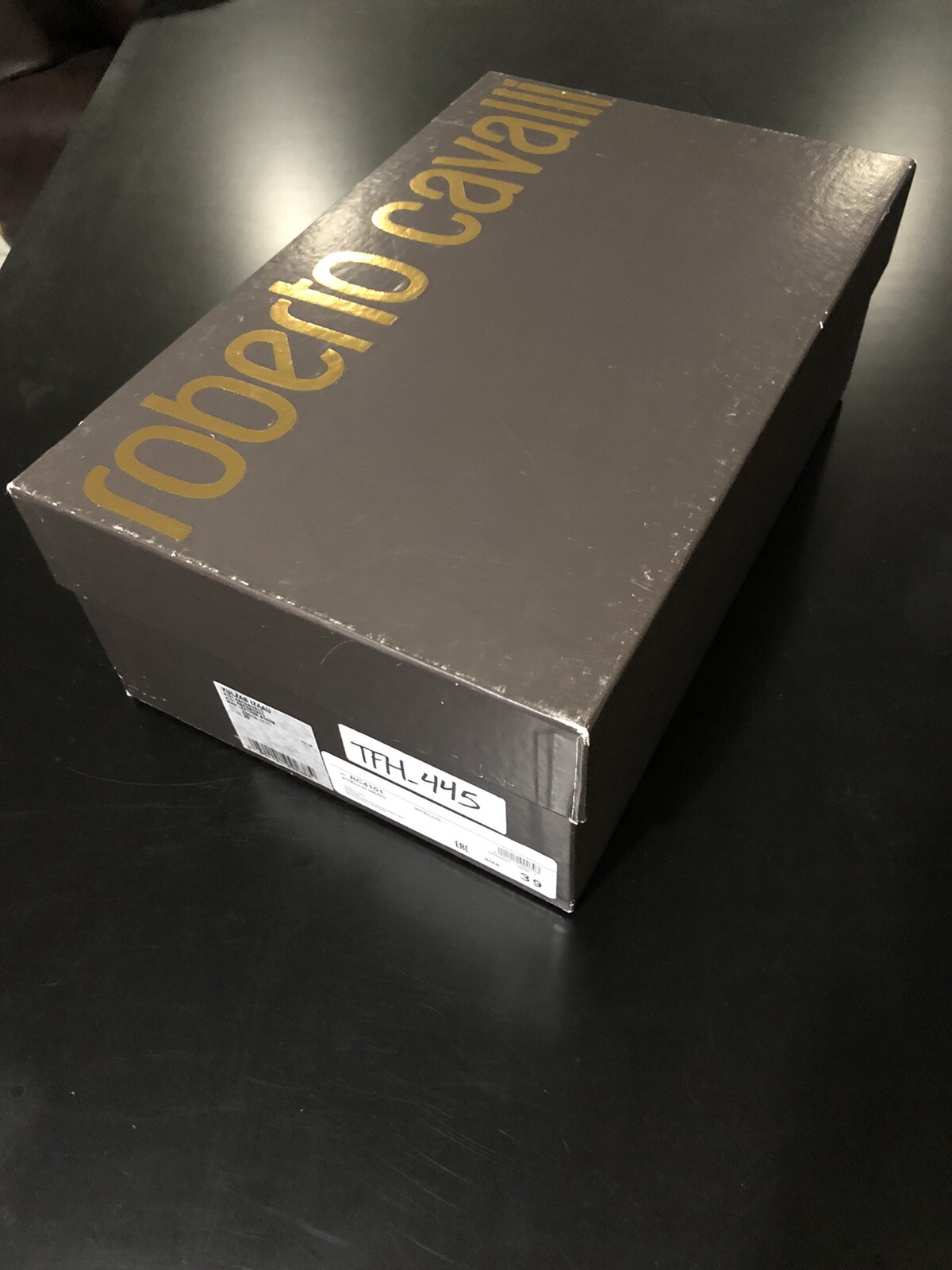 Roberto Cavalli Black Dress Shoes Made In Italy NIB Mens US7 UK6 EU39