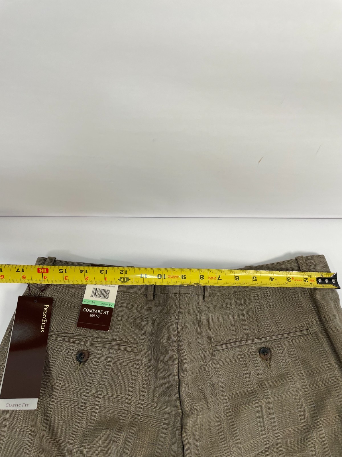 Perry Ellis Classic Fit Principles Nutmeg Heather Men’s Pants Size 34×30