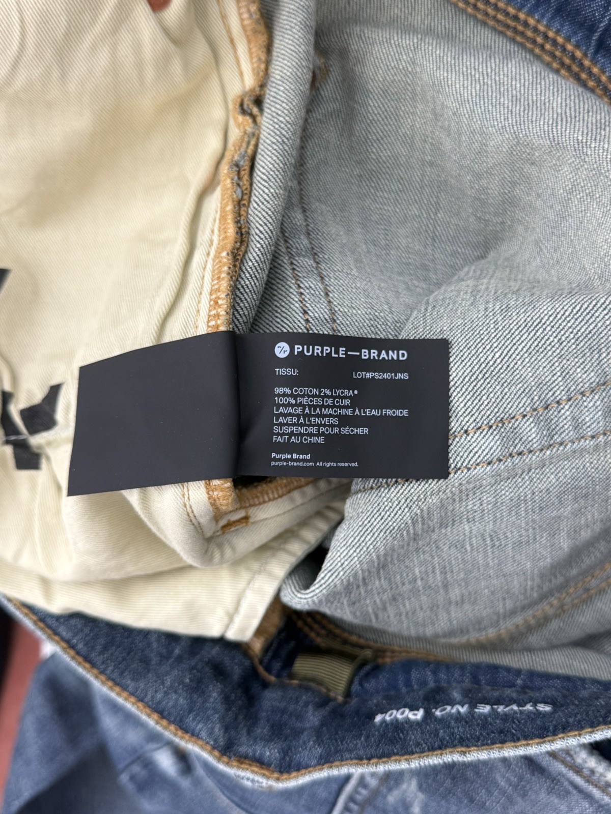 Purple Brand P004 Slim Fit Low Rise Flare Jeans Indigo Wash Size 40