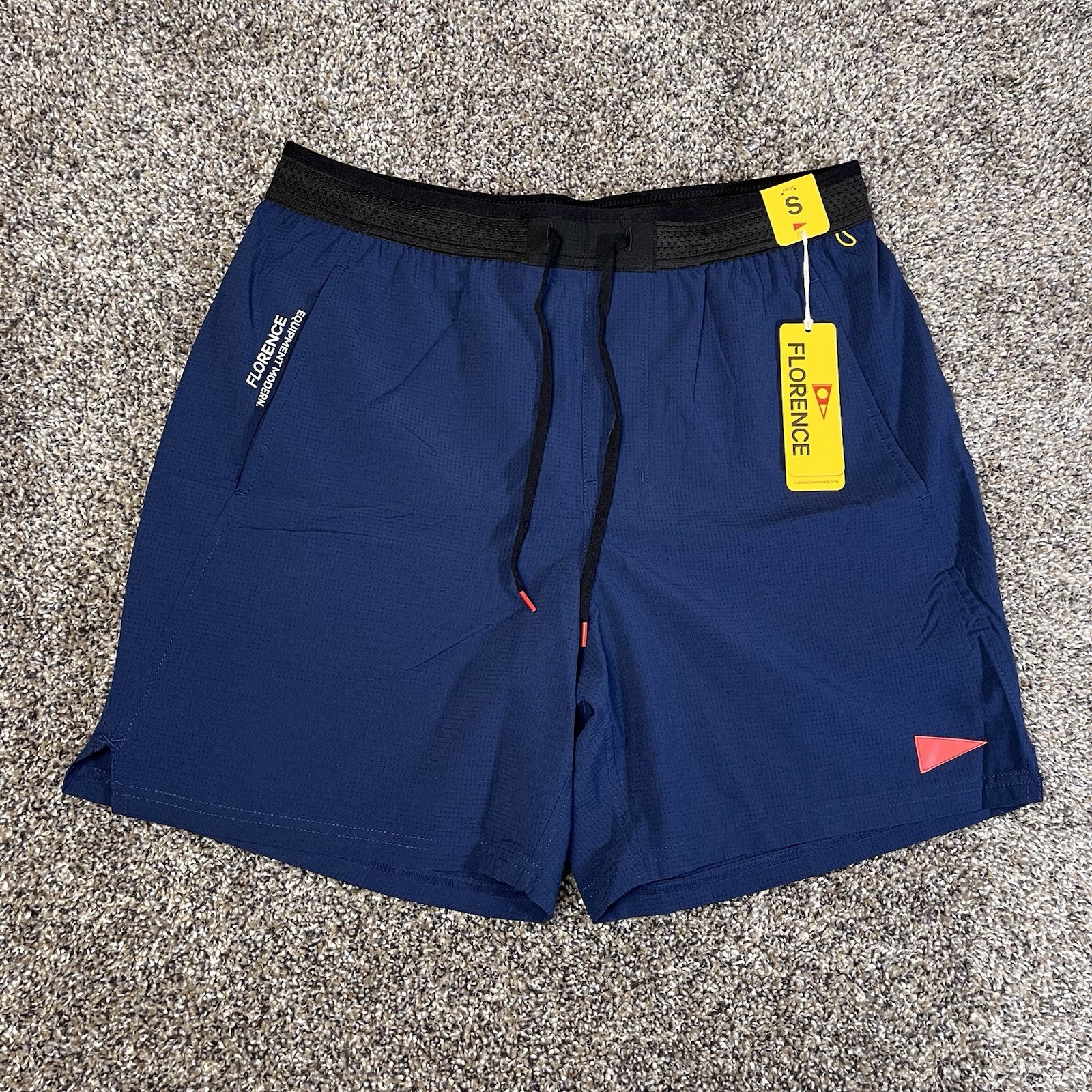 Florence Marine Mens Size S Airtex Athletic Shorts Dark Navy Blue Quick Dry Surf