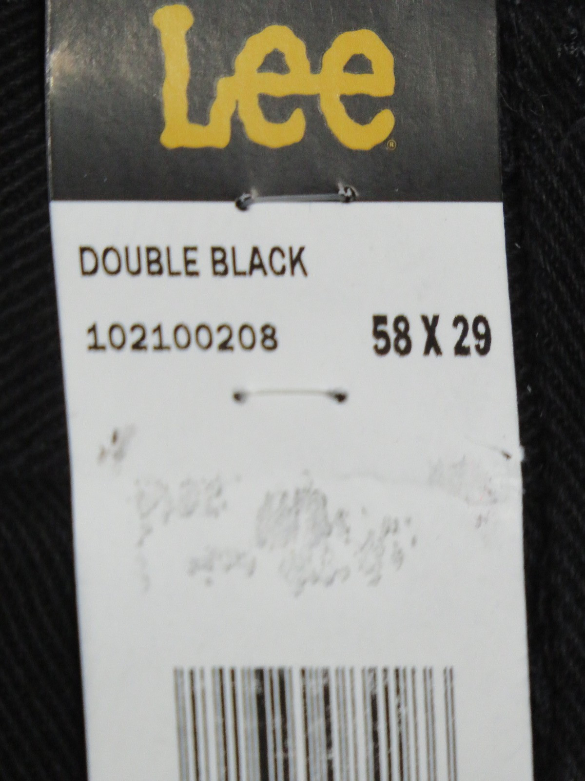 LEE MEN DOUBLE BLACK JEAN 58X29 REGULAR FIT STRAIGHT 100% COTTON DENIM NEW NWT