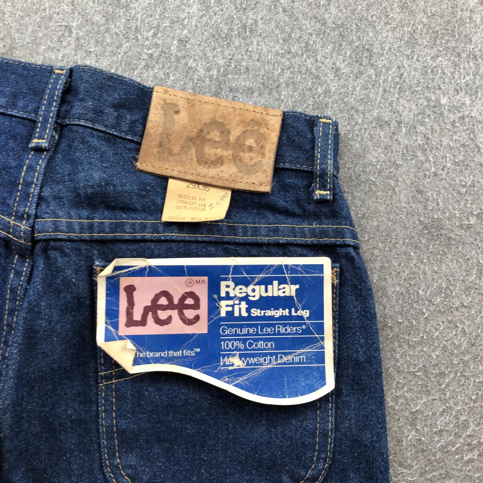 Vintage Lee Riders Jeans Mens 29×36 Blue Dark Wash Regular Straight Denim USA