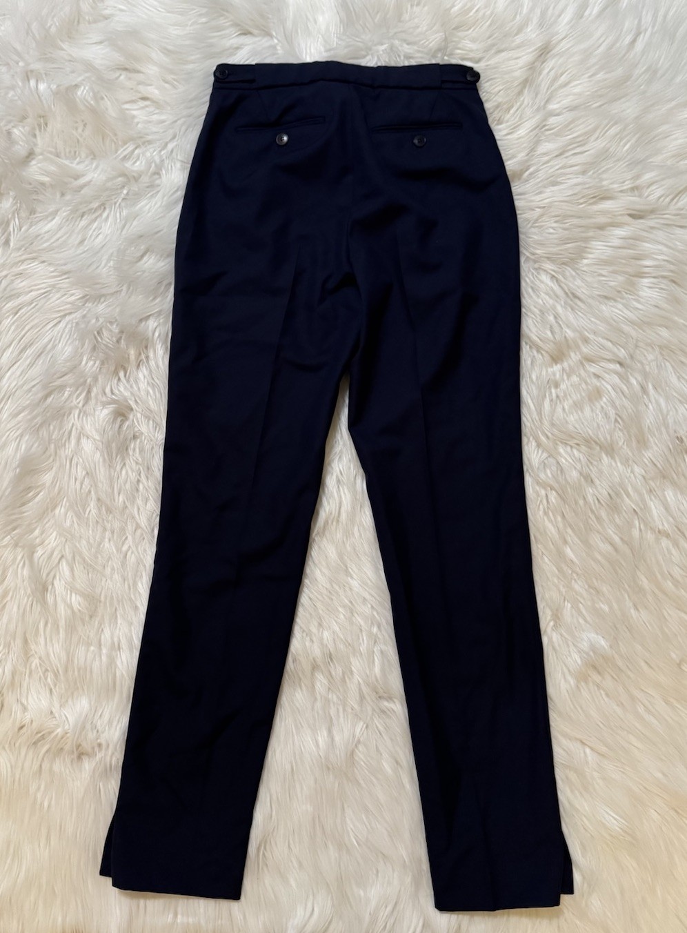 Loro Piana New Pleated Trouser Pants Wool Navy Blue Size 36