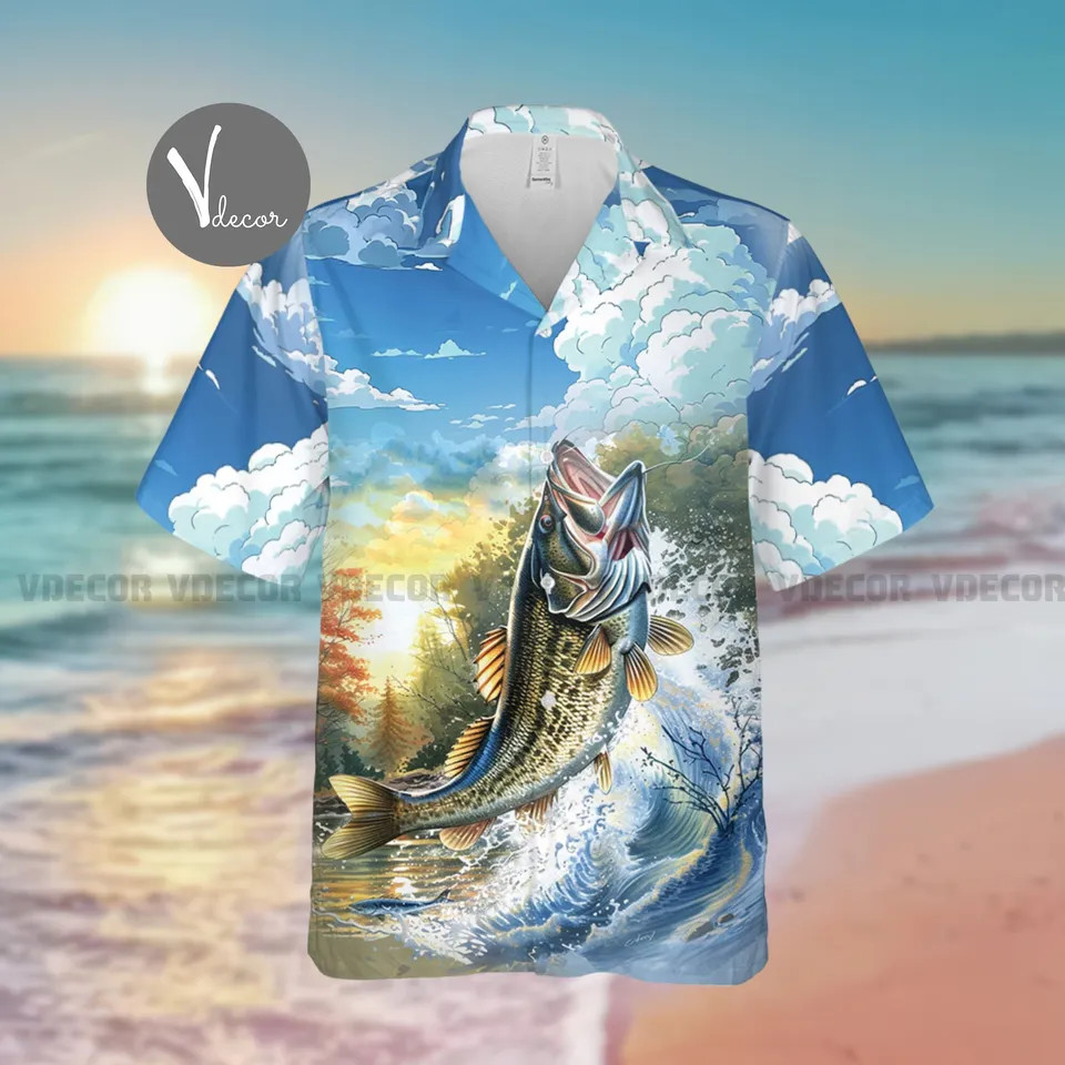 Fishing Hawaiian Shirt Summer Aloha Angler Fish Lover