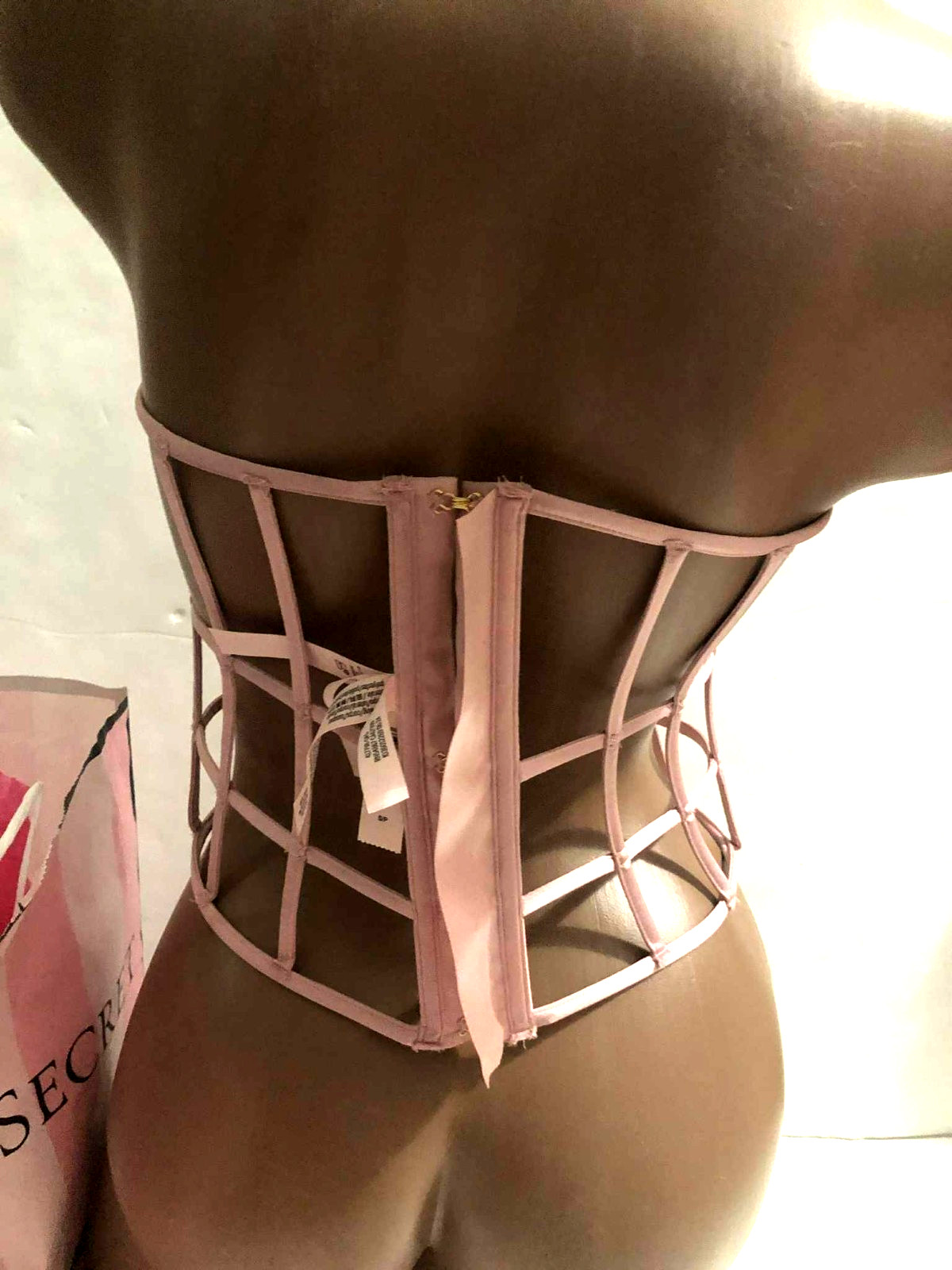 Victoria’s Secret Dream Angels Caged Underbust Strappy Corset Pink NWT