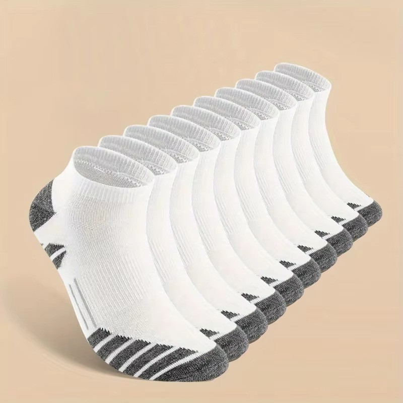 10 Pairs Men’s Low-Cut Socks Cotton Breathable For Sports Running Socks 38-45