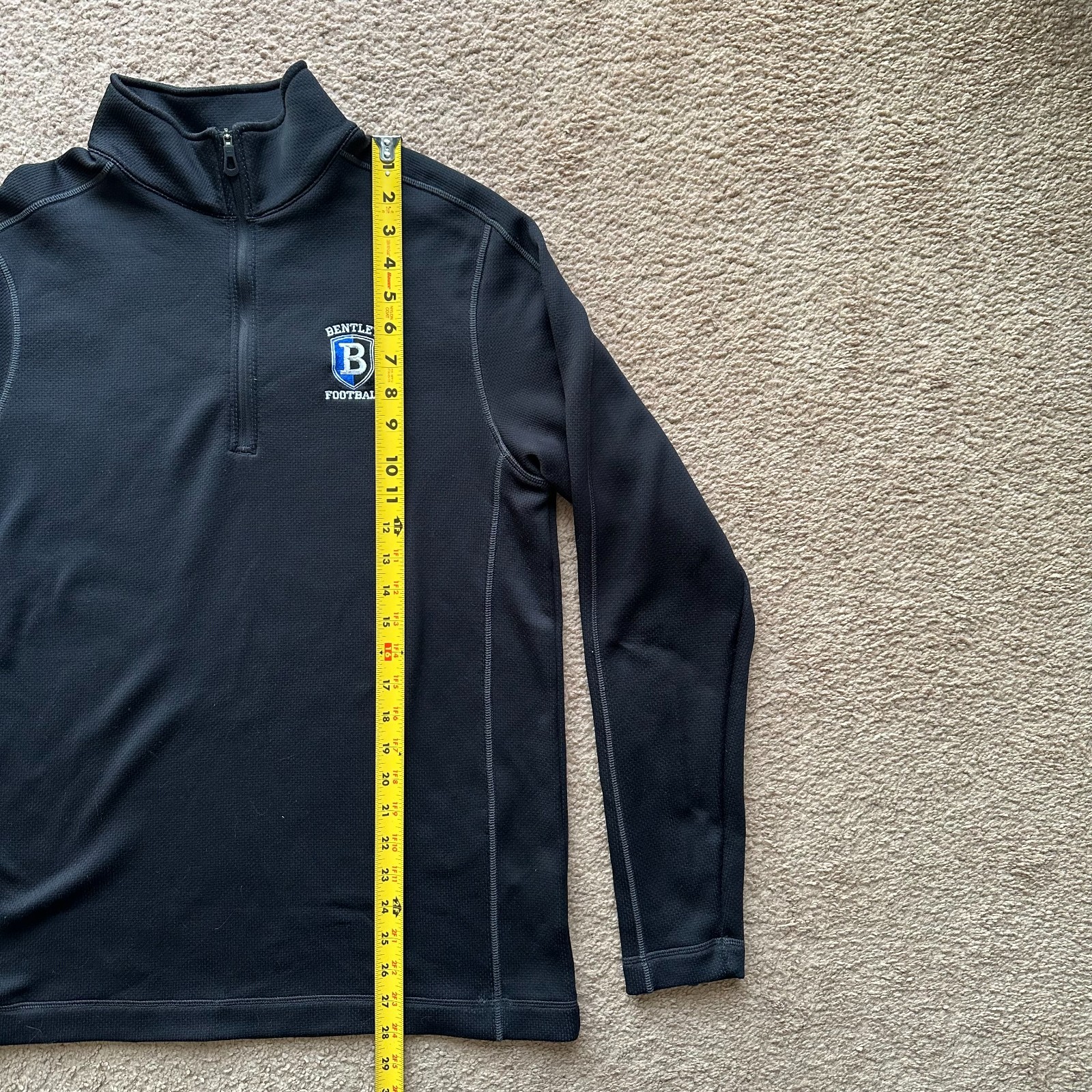 Nike Golf Sweater Mens Large Mock Neck 1/4 Zip Black Pullover Bentley Football