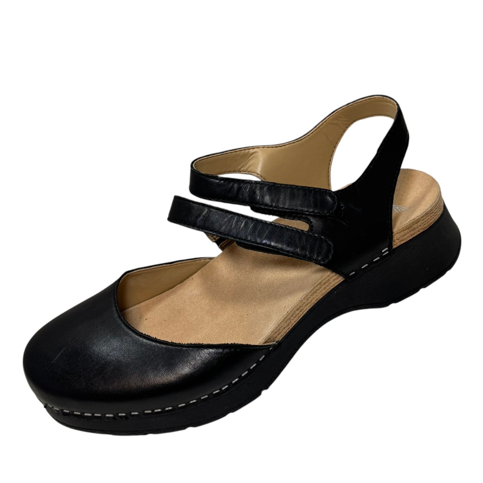 Dansko Women’s Rissa Closed Toe Nappa Leather Sandal Clog Black Size 40 9.5-10