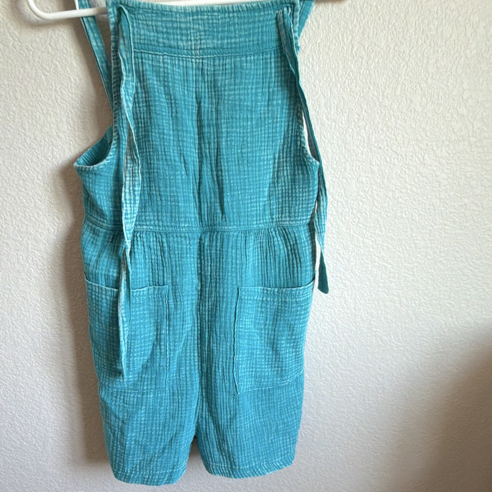 Women’s Zenana Blue Cotton Woven Square Neckline Romper One Size
