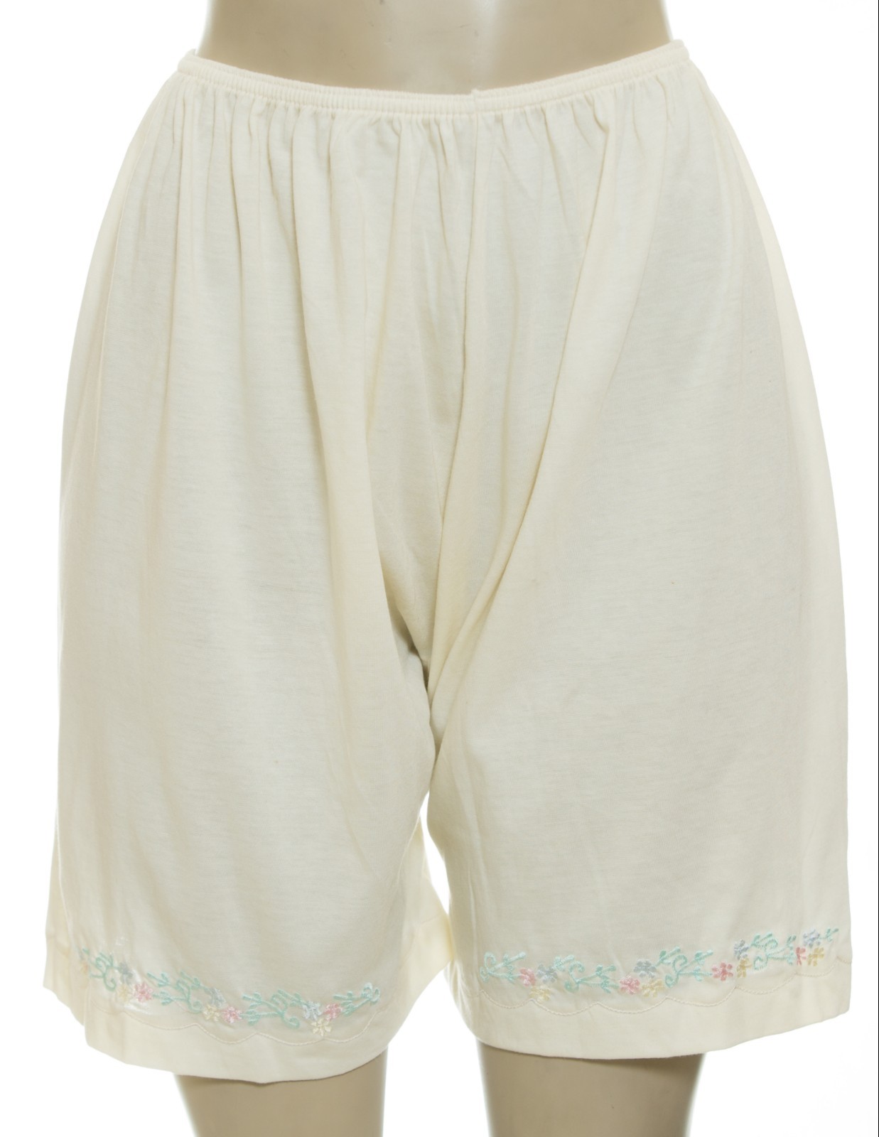 Women Cotton Blend Pettipants Bloomer Front Embroidery Sizes 5 6 7 8 9 10 11 12
