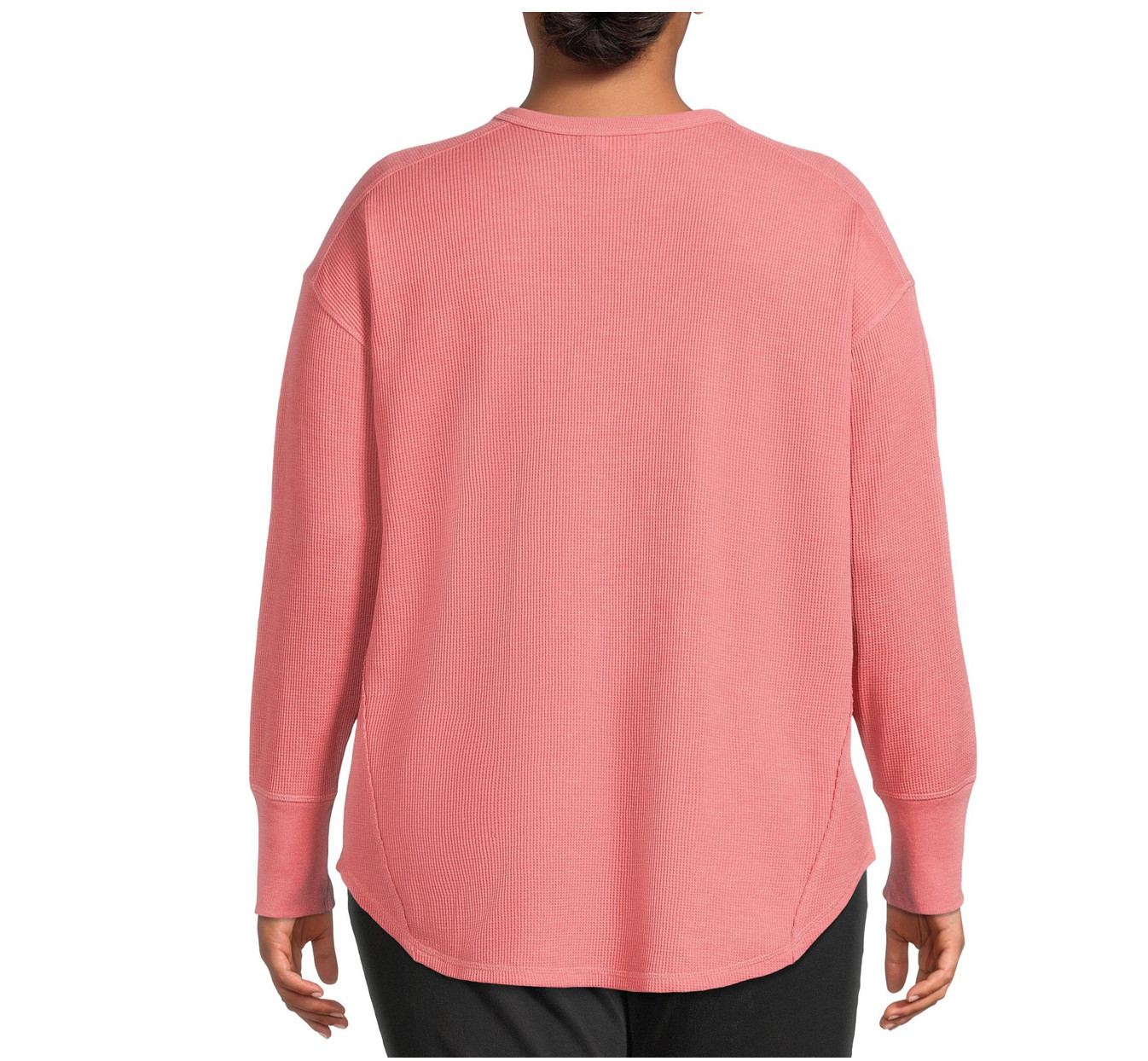 Terra & Sky Women’s Plus Size Long Sleeve Waffle Top – CHOOSE COLOR, 1X-5X