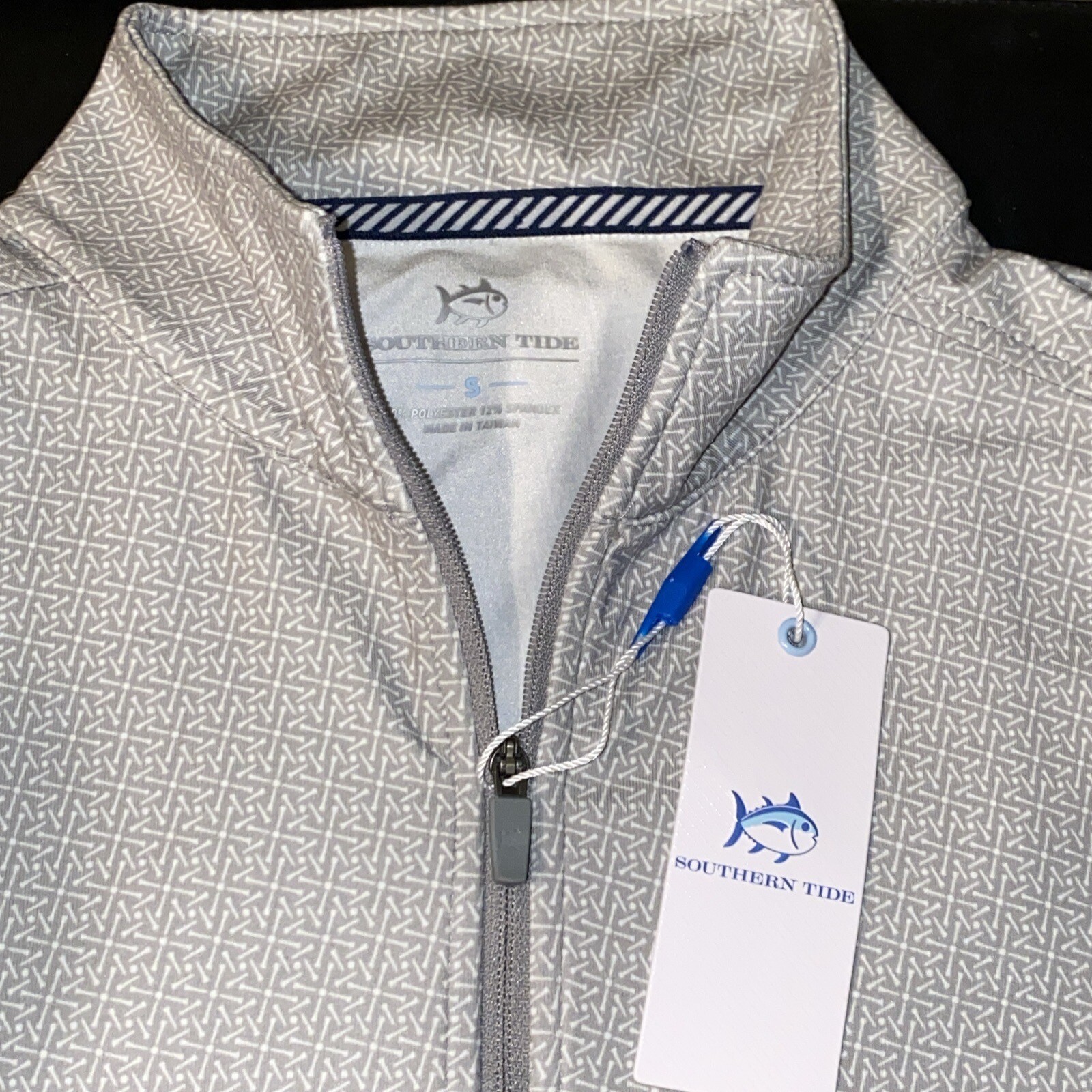 Southern Tide Mens Pine Ridge Cruiser 1/4 Zip Pullover Steel Grey Small NWT