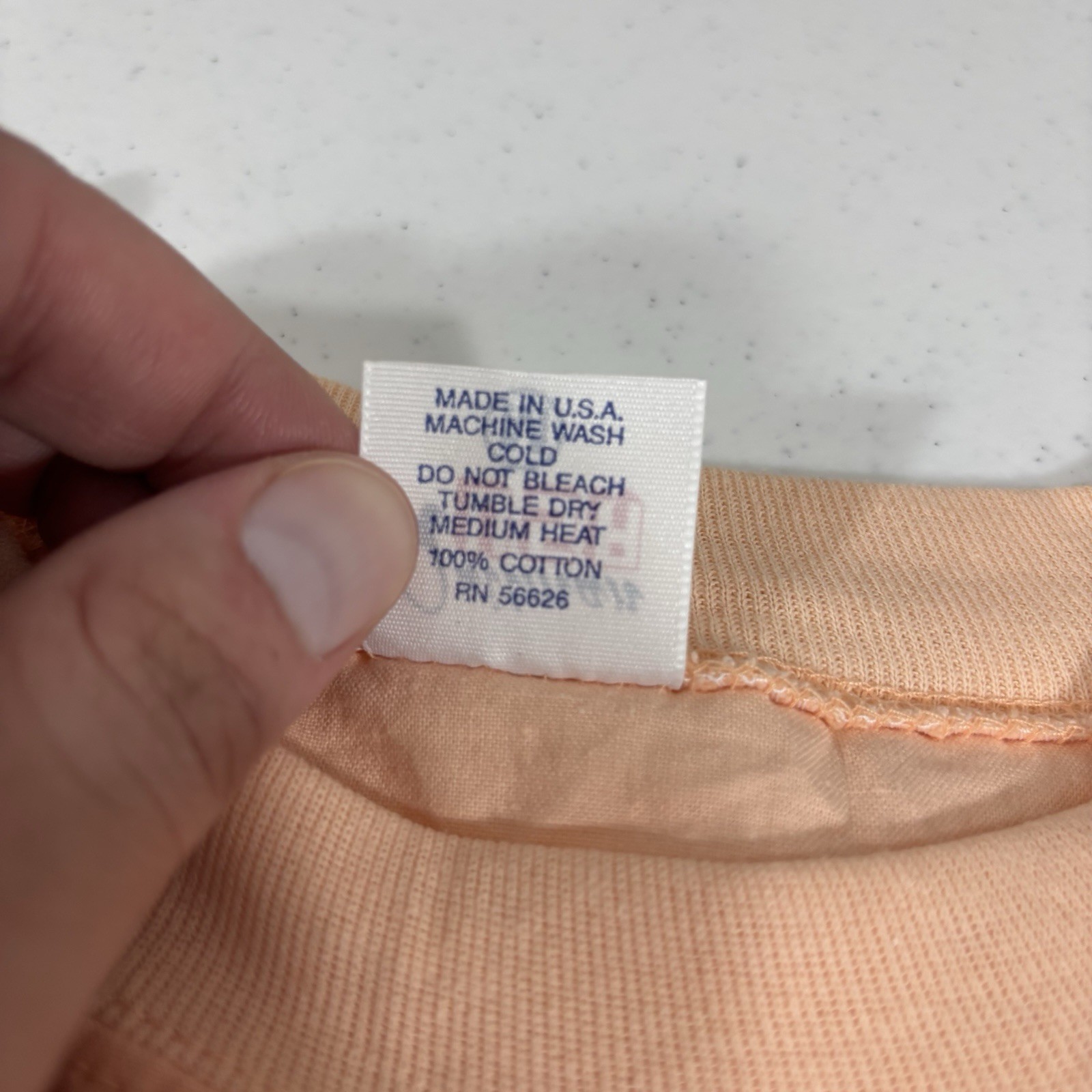 Vintage Quitman USA Peach Batwing Dolman Sleeve Sweatshirt L Made in USA 80s 90s