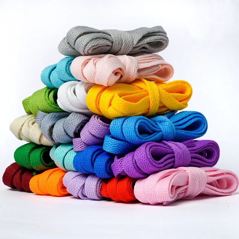 1Pair/3Pair 0.8cm Wide Flat Solid-Color Shoelaces High-Quality Shoelaces for Sne