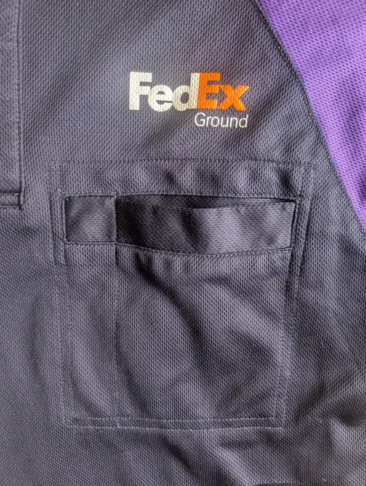 FedEx Short Sleeve Medium Polo Shirt Black Purple FedEx Lot Of 2