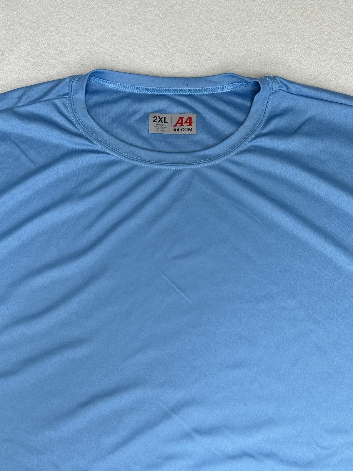 A4.Com Men’s Workout Running Cooling Performance T-Shirt Solid Light Blue 2XL