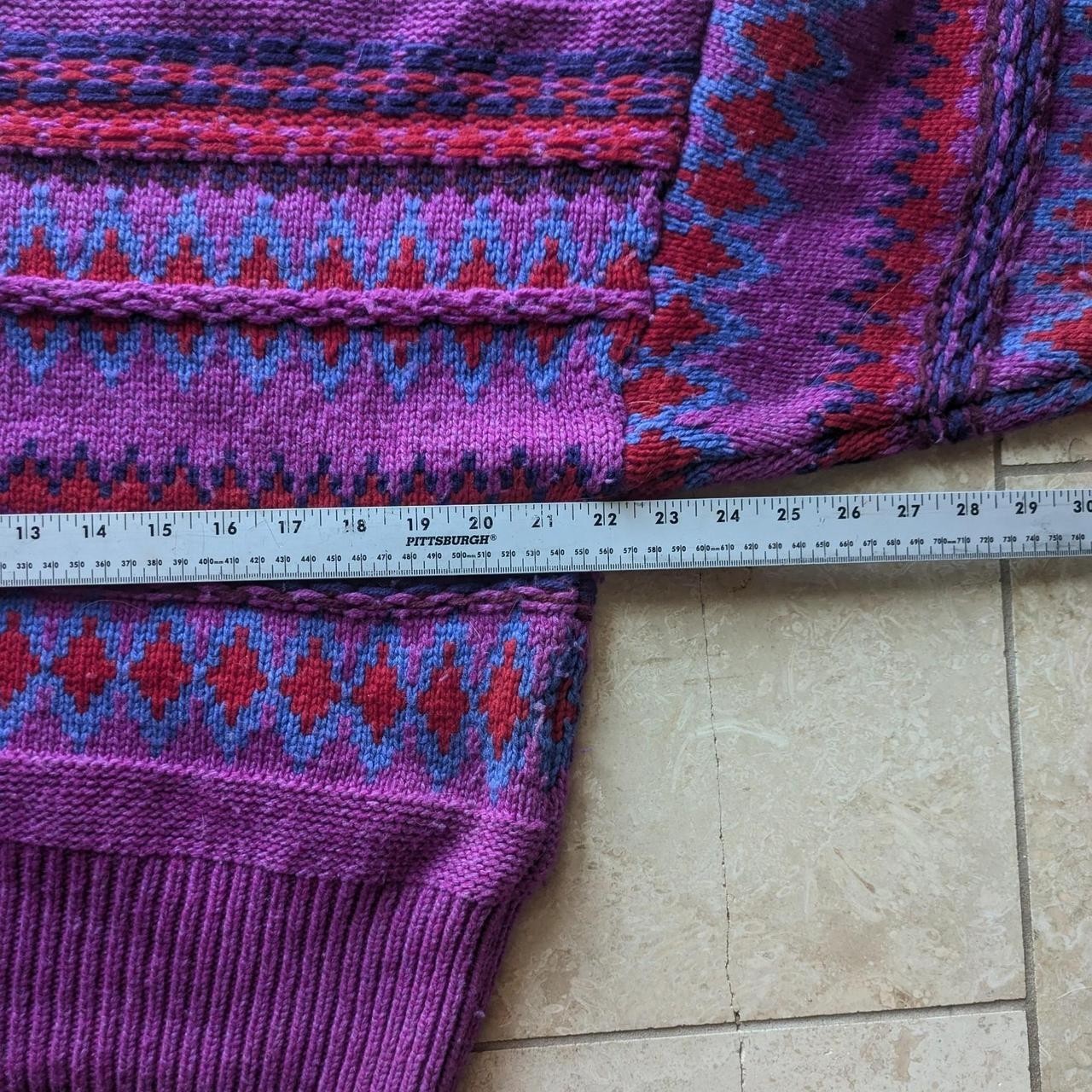 Rag & Bone Womens Willow Fairisle Purple Wool Turtleneck sweater