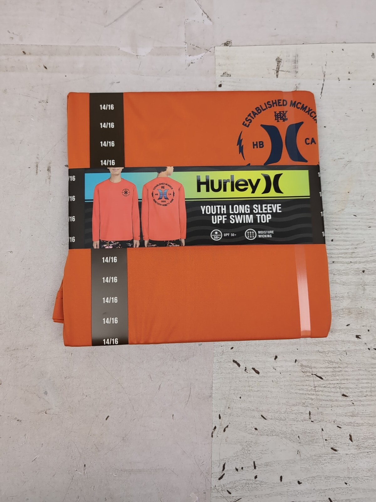 Hurley Youth Boy’s UPF 50+ Long Sleeve Rash Guard Swim Top Sx 14/16 L1