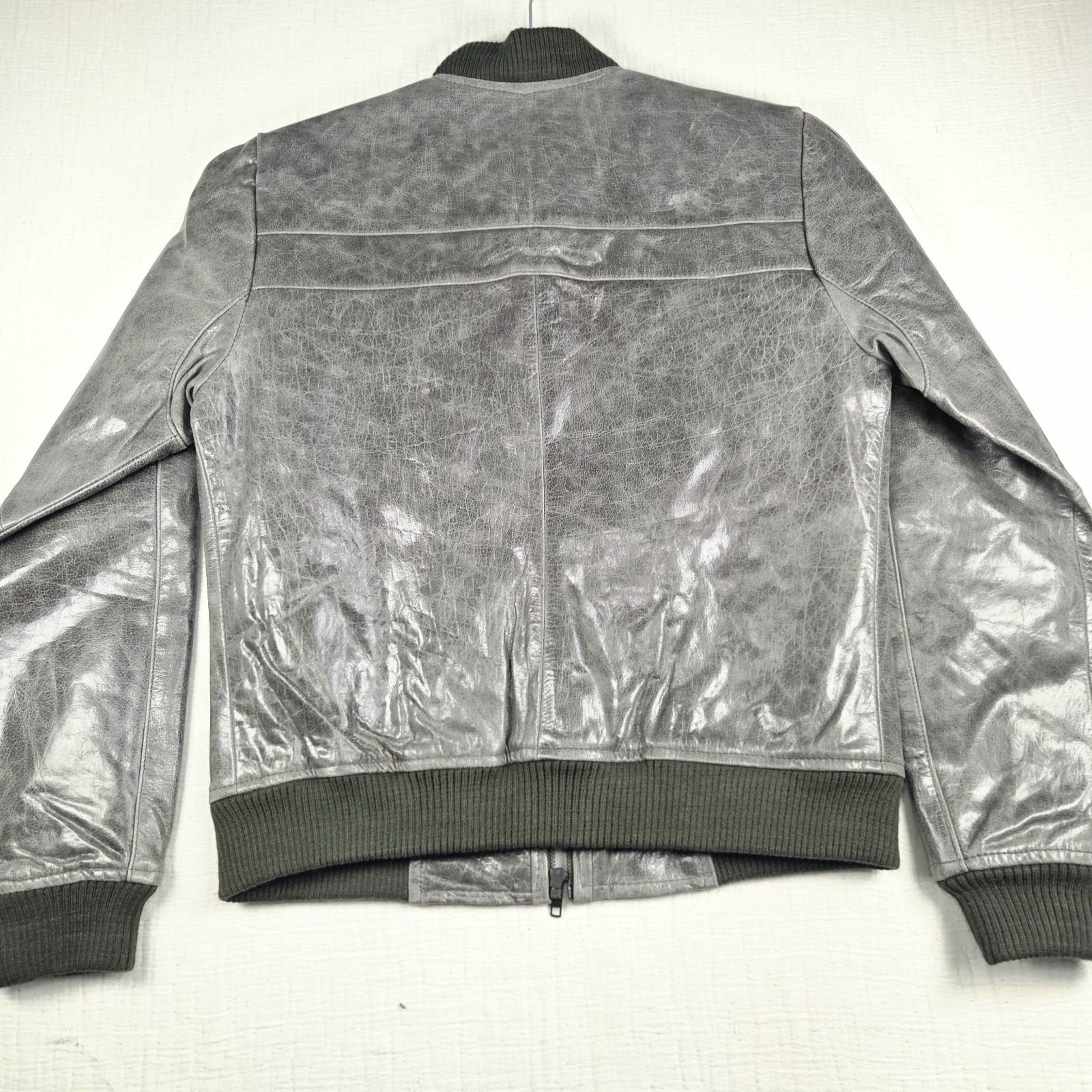 Superior New York Gray Leather Jacket
