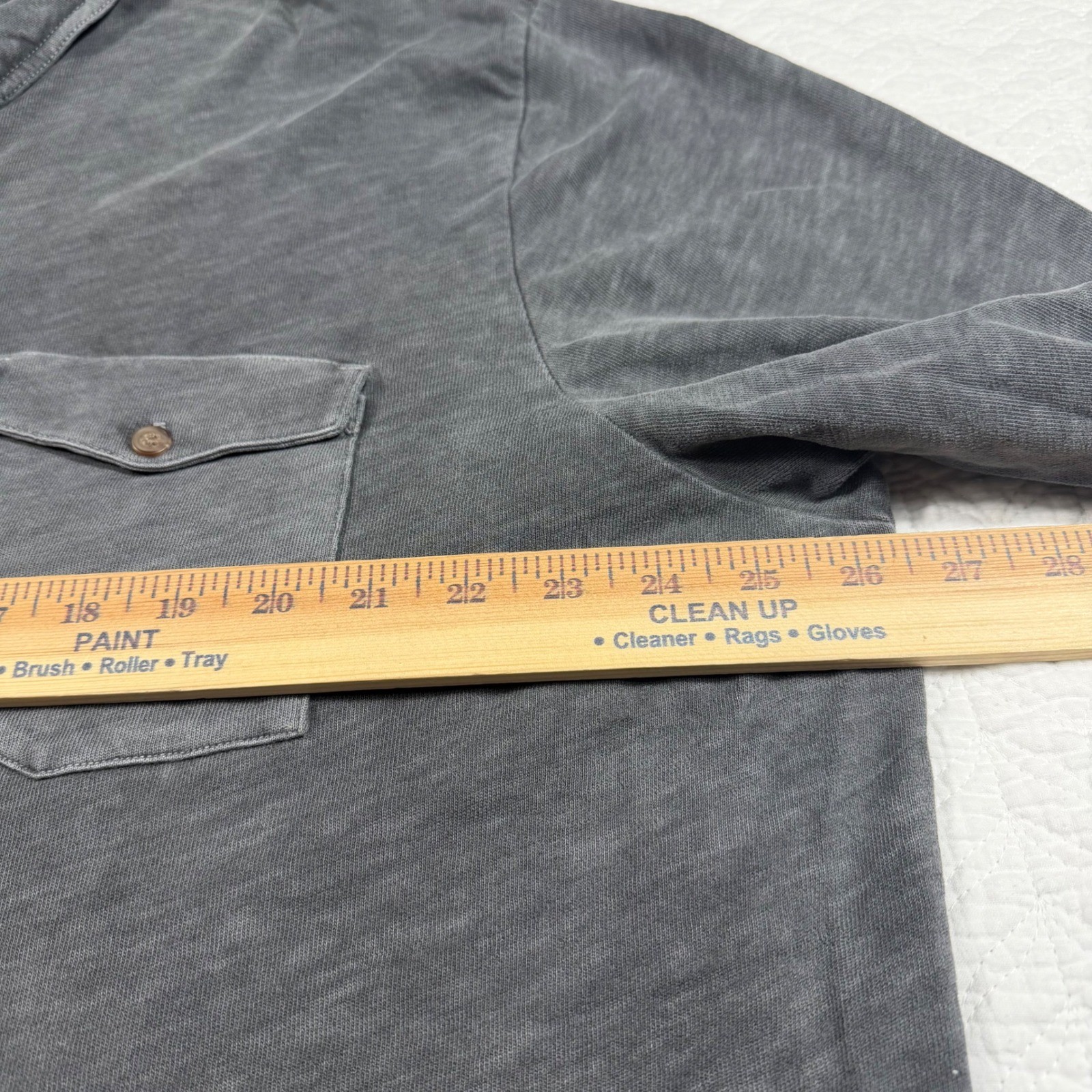 Marine Layer Mens Forged Iron Gray LS Vintage Heavy Slub Polo Shirt XXL New