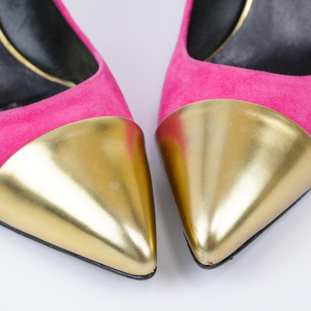 Gucci Pink Suede Pointed Toe Stiletto Heels 7.1-10cm Pre-owned 25cm