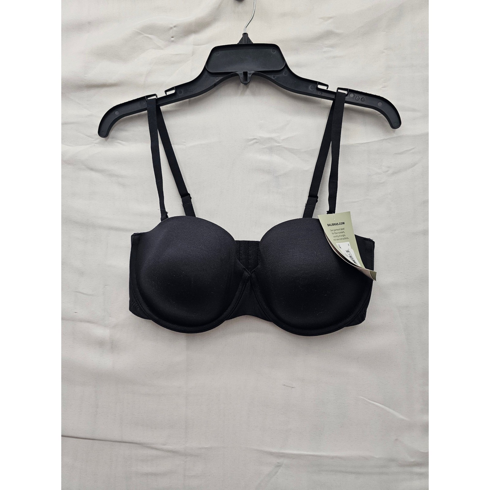 Bali One Smooth U Underwire Strapless Bra Black 34D DFB966 Multiway Straps NWT