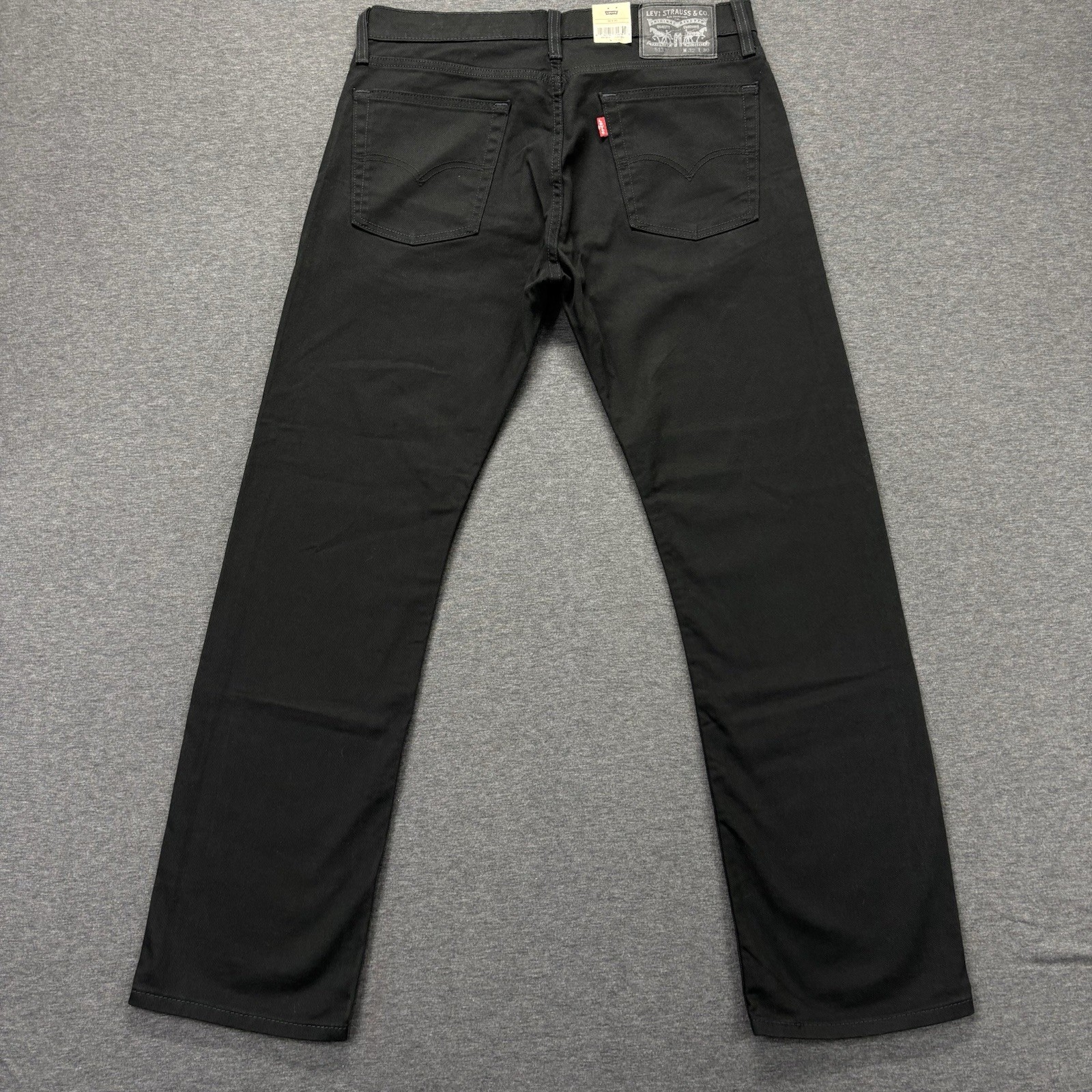 Levi’s 513 Jeans Mens 32×30 Slim Straight Fit Black Stretch Denim Cowboy NEW