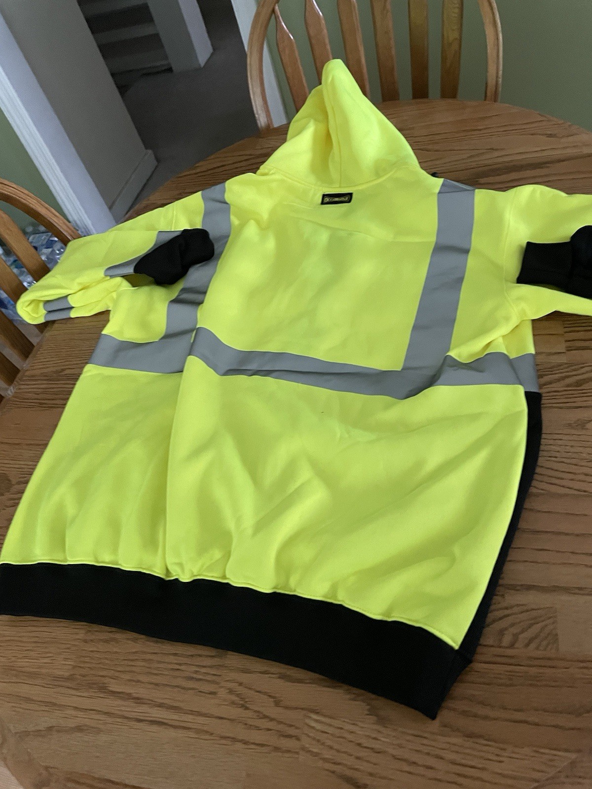 OccuNomix Hi-Vis Yellow/Black Colorblock Reflective Full Zip Hoodie XL