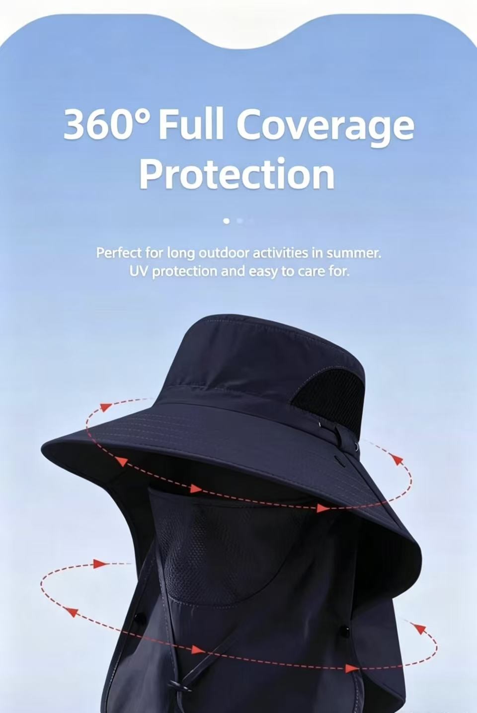 Versatile Detachable Sun Hat, Windproof & Breathable for Hiking,Camping & Travel