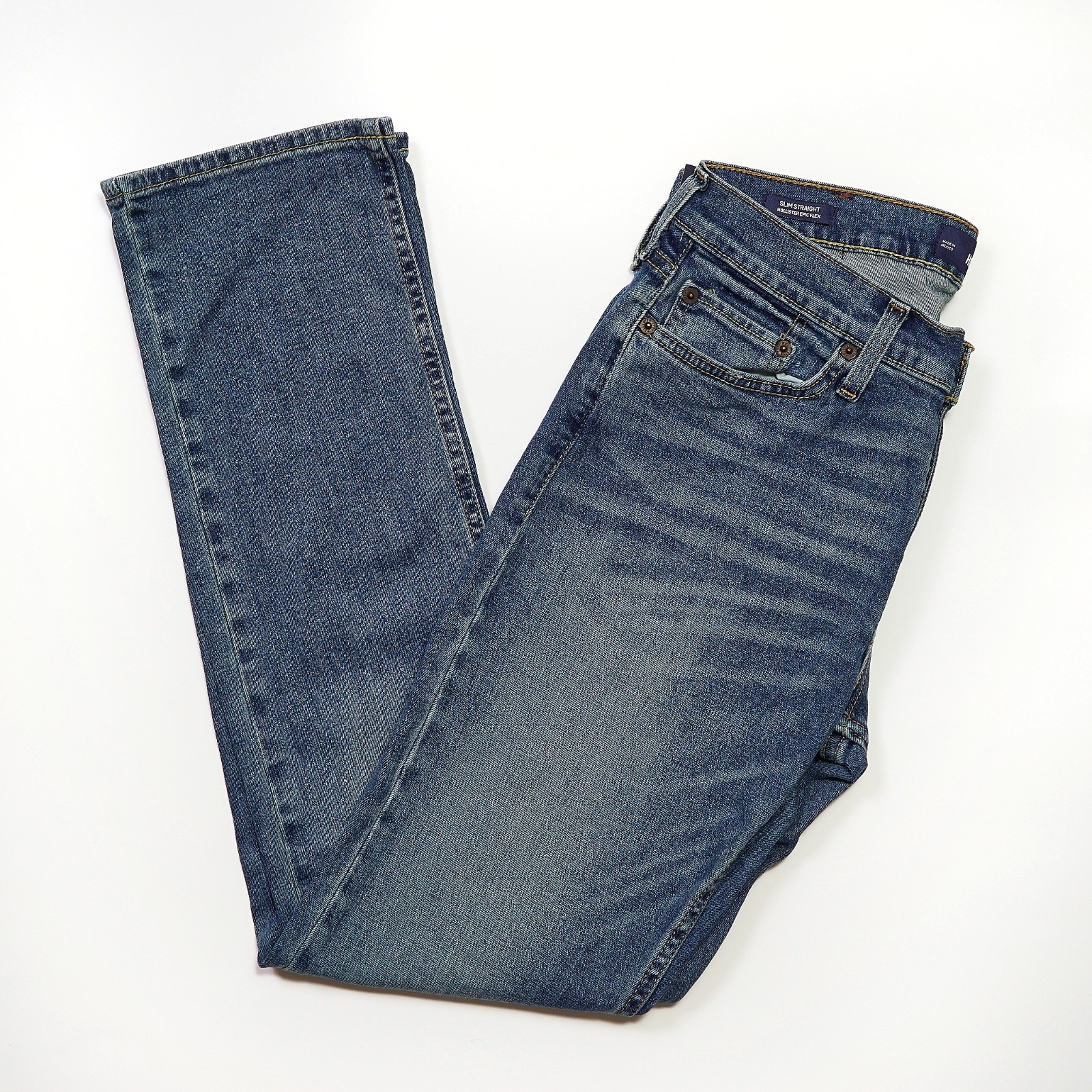 Hollister Epic Flex Slim Straight Jeans Mens 29×32 NWT New Medium Wash Stretch