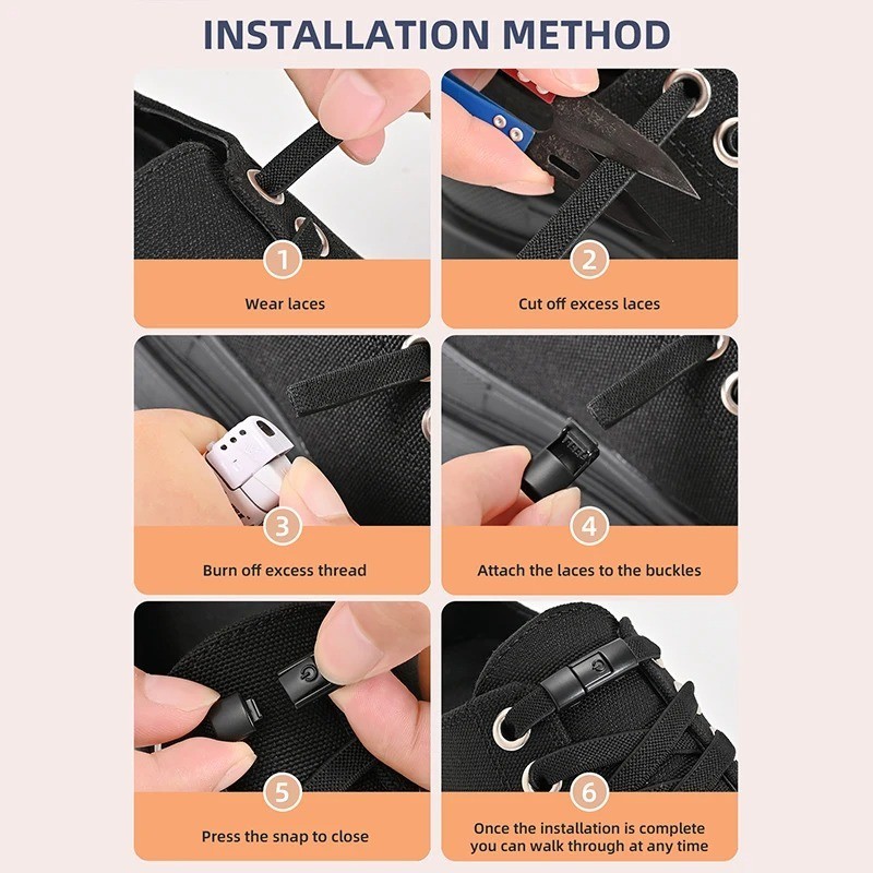 2Pcs Easy No Tie Shoelaces Elastic Silicone Flat Lazy Shoe Lace Strings Adult