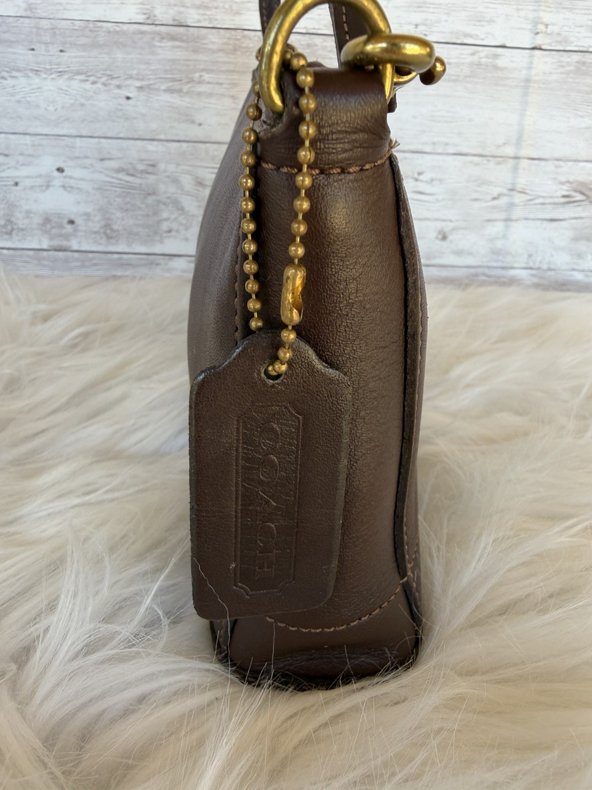 Vintage Coach Bleecker Demi Zip 9311 Brown Leather Shoulder Bag USA Y2K
