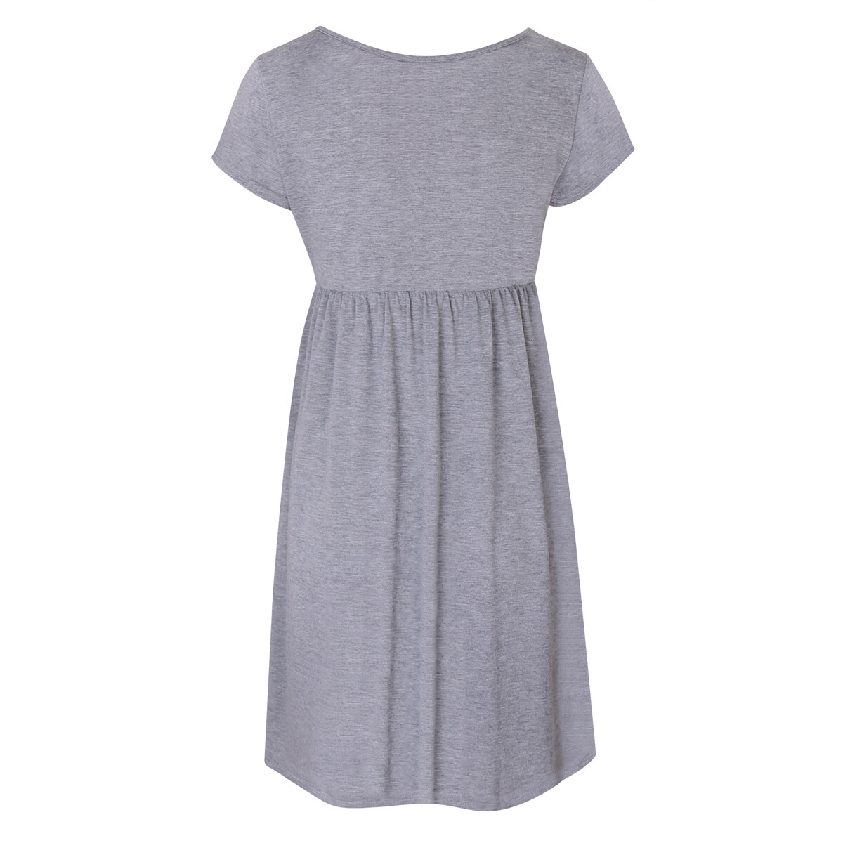 Women’s Short Sleeve Loose Tops Grey Casual Home Clothes Round Neck Soft Dress