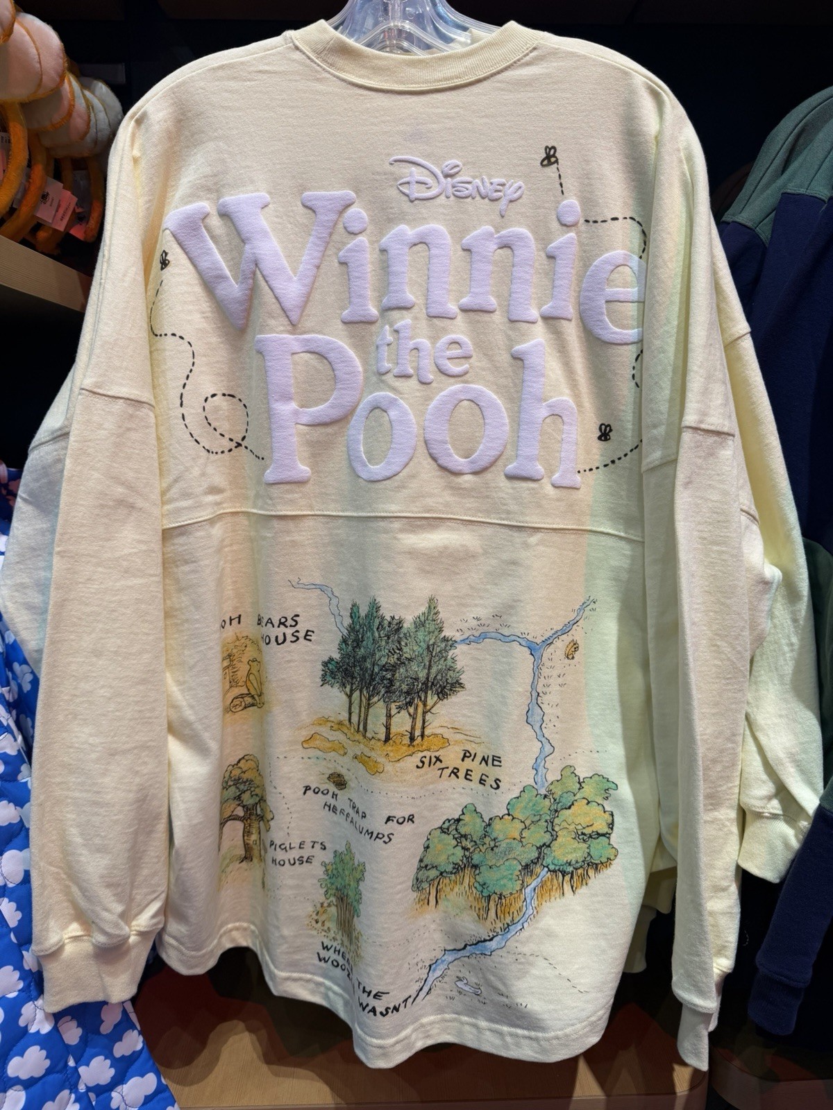 Disney Parks Winnie the Pooh Hundred Acre Wood Map Adult Spirit Jersey NWT Robin