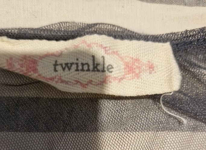 Twinkle Sheer Mesh Crop Top Grey Sequin Applique Flower Bubble Hem Festival