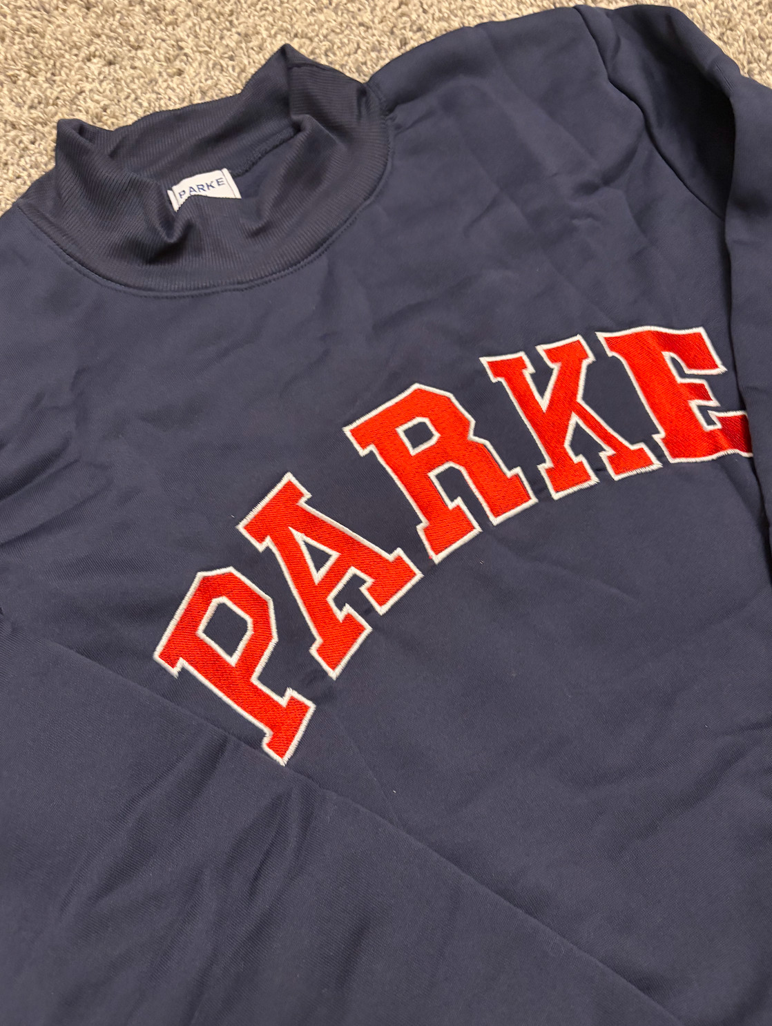 💙 Parke Mockneck Sweatshirt Coastal Varsity Blue New Fast USA Shipping 🇺🇸