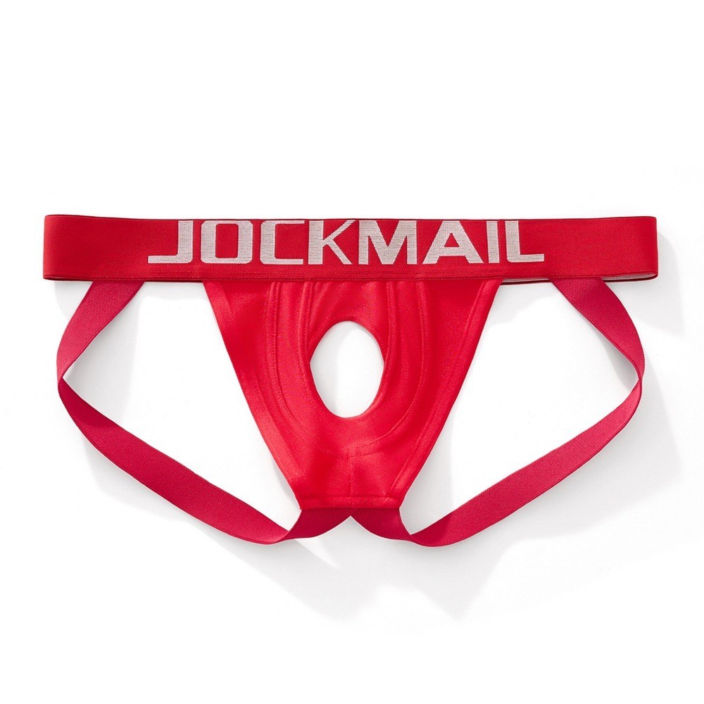 Sexy Men’s Jockstrap Thong with Hole Fun Lifting Buttocks Low Waist Underwear