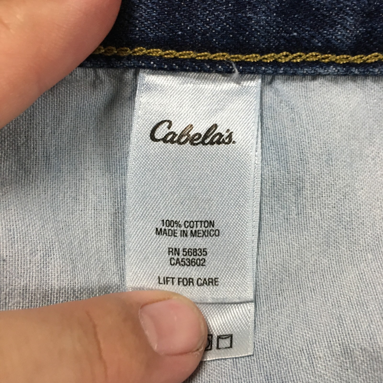 Cabelas Classic Fit Straight Jeans Mens 48/30 (actual 49×28) Blue Denim Mid Rise