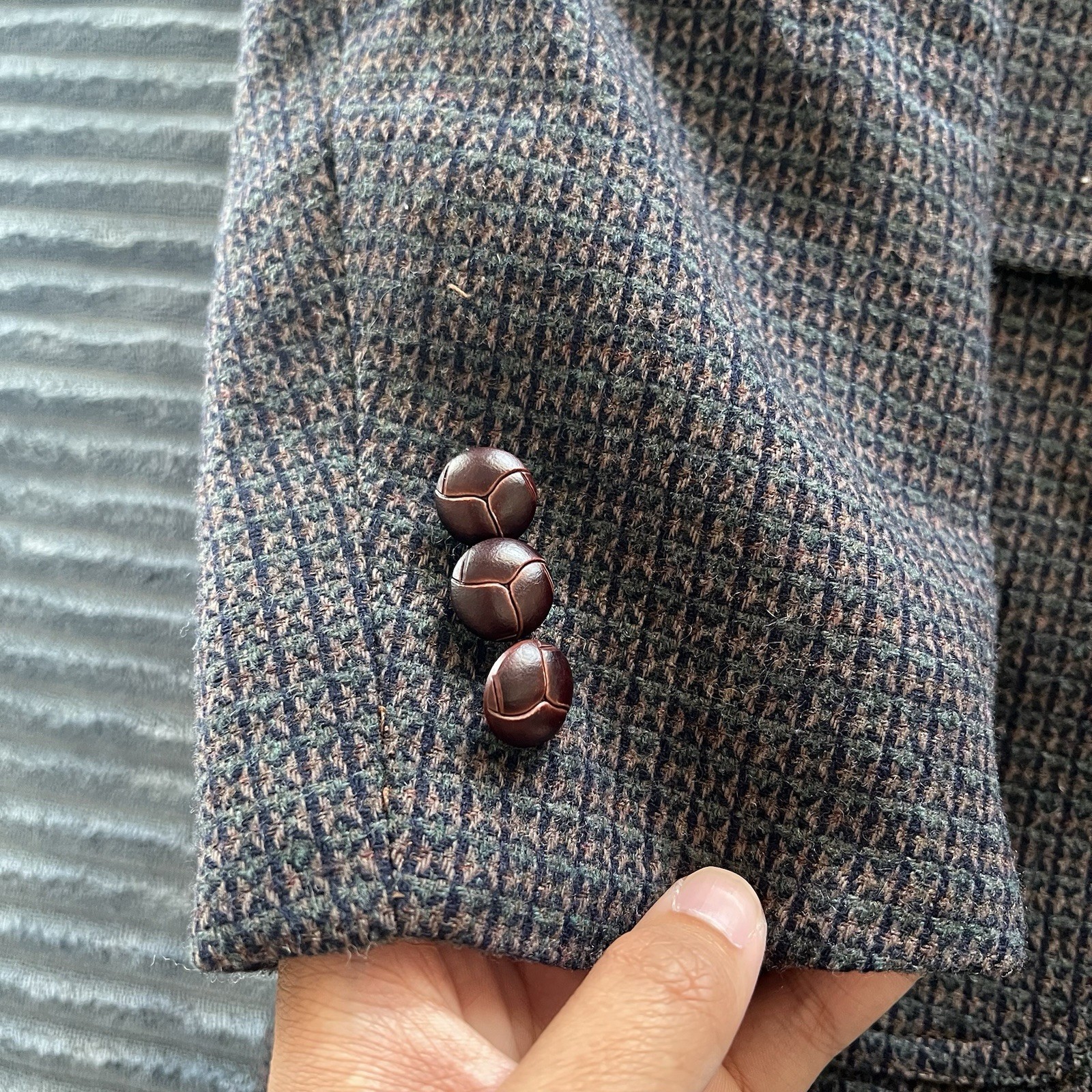 Pendleton 2 Button Blazer Men’s 44 L Elbow Patches Tweed Sport Jacket Brown