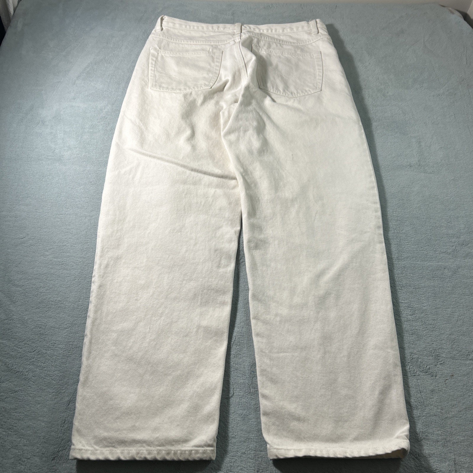 Y2K 2000s Anchor Blue Relaxed White Jeans 36×32 Baggy Hamilton Baggie Loose VTG
