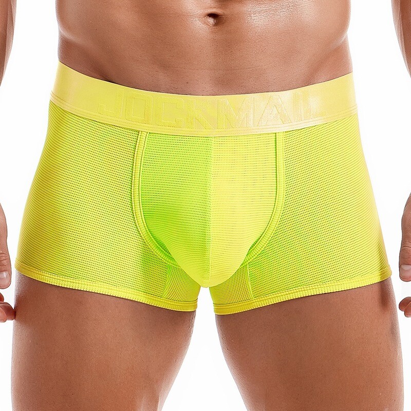 JOCKMAIL Men’s Cueca Boxer Briefs Cool Ice Silk Mesh Pouch Underwear 9 Colors