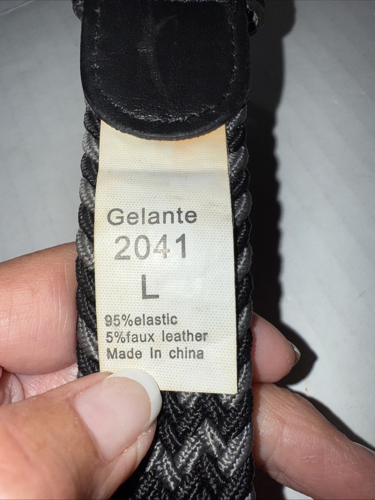 Gelante Black Gray Braided Stretch Belt Size Large 38 New Free Shipping