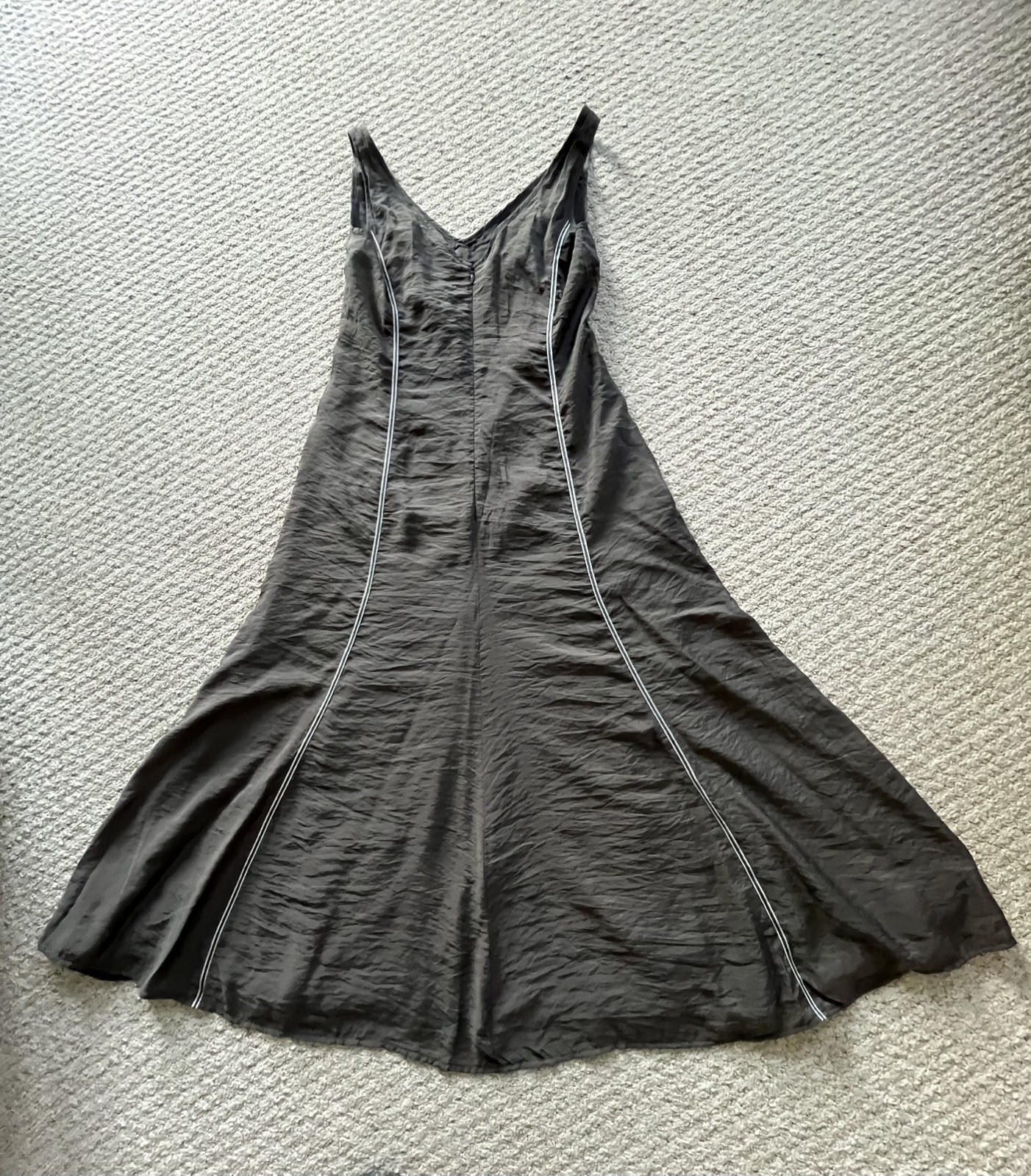 Apanage Women’s Sleeveless V-Neck Midi Dress nylon/ polyester Size 12