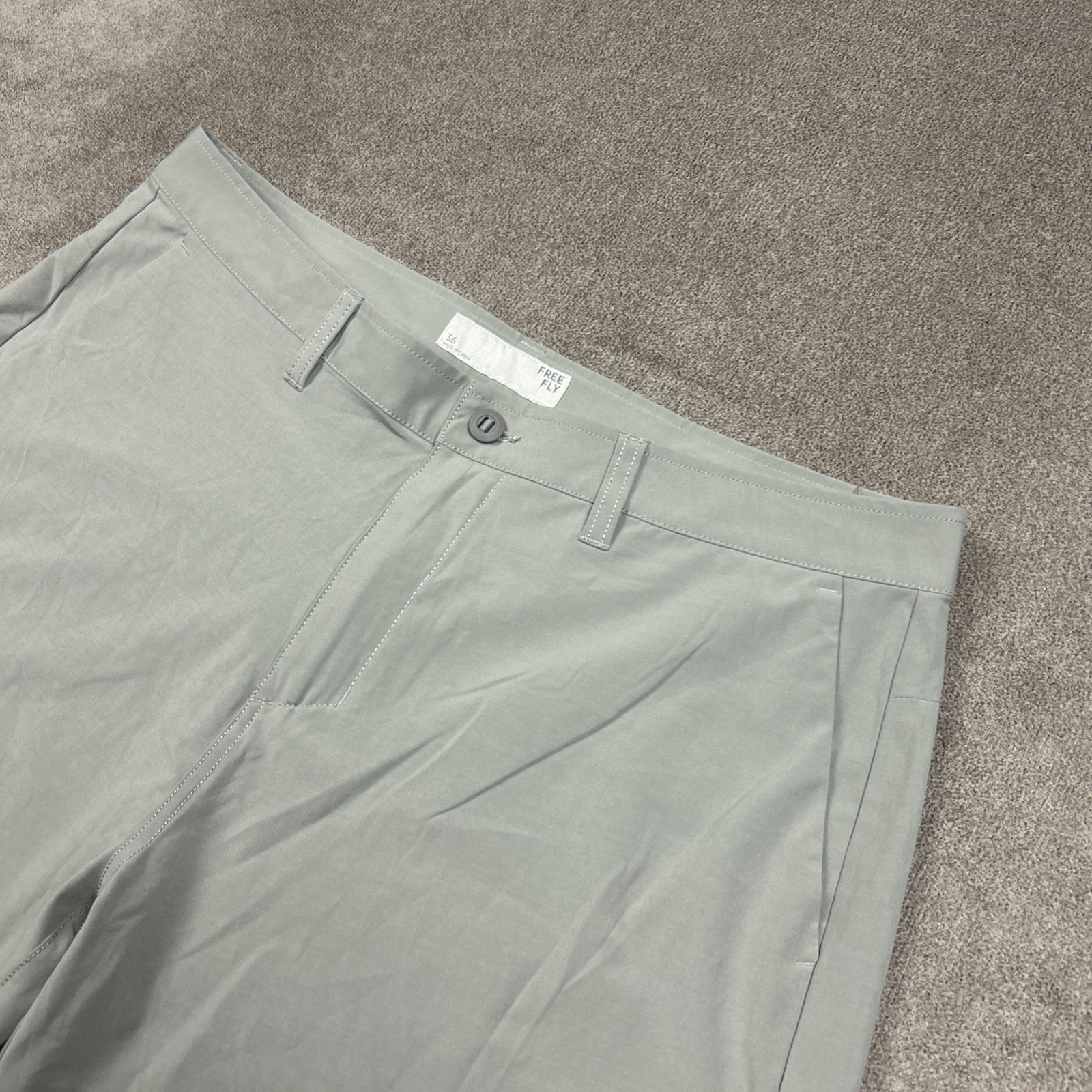 Free Fly Shorts Mens 36 x 7 Gray Stretch Performance Hybrid Tech Chino Palmera