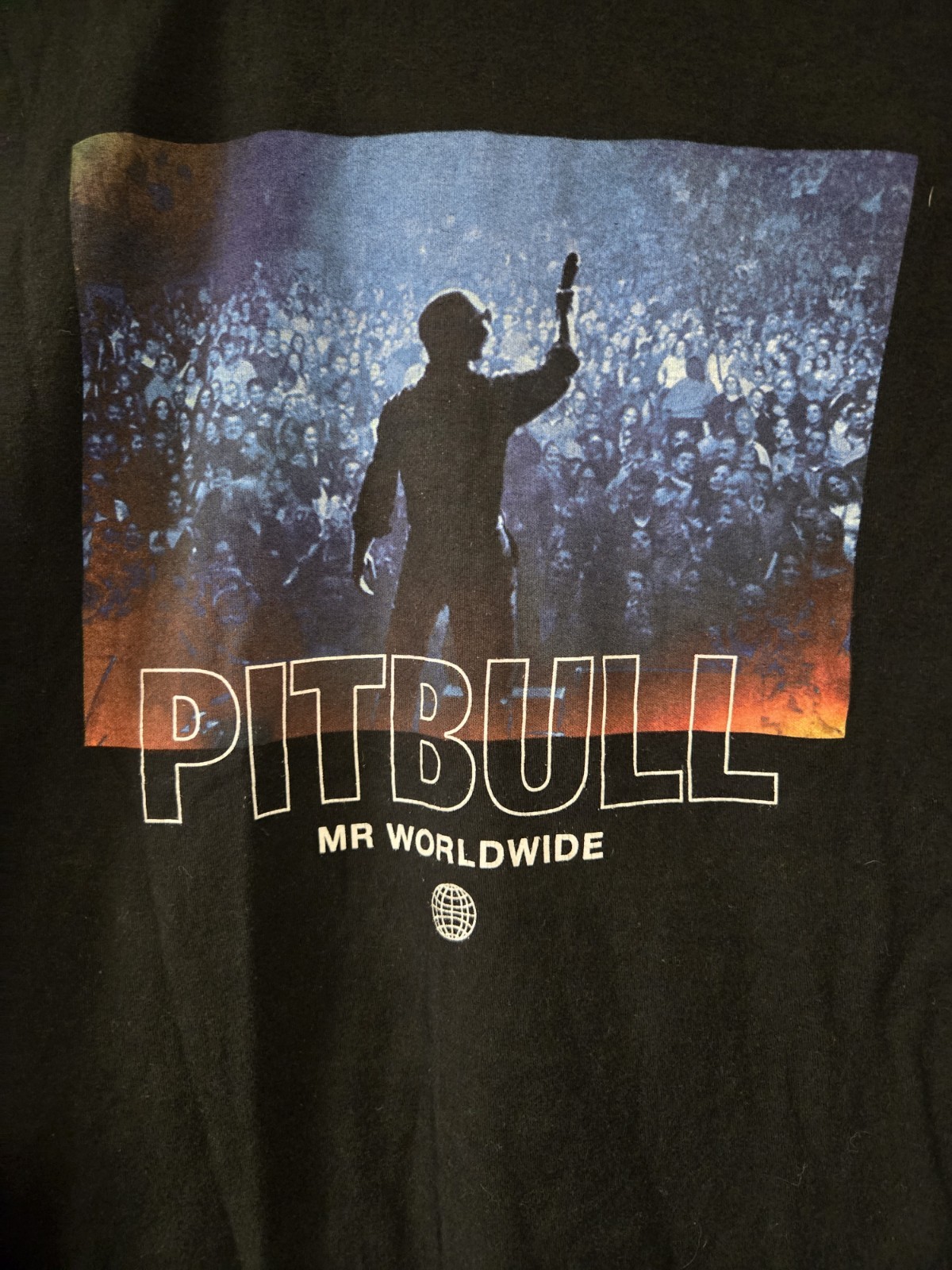PITBULL “MR. WORLDWIDE” MENS SMALL BLACK TSHIRT, HIPHOP, RAP, REGGAE